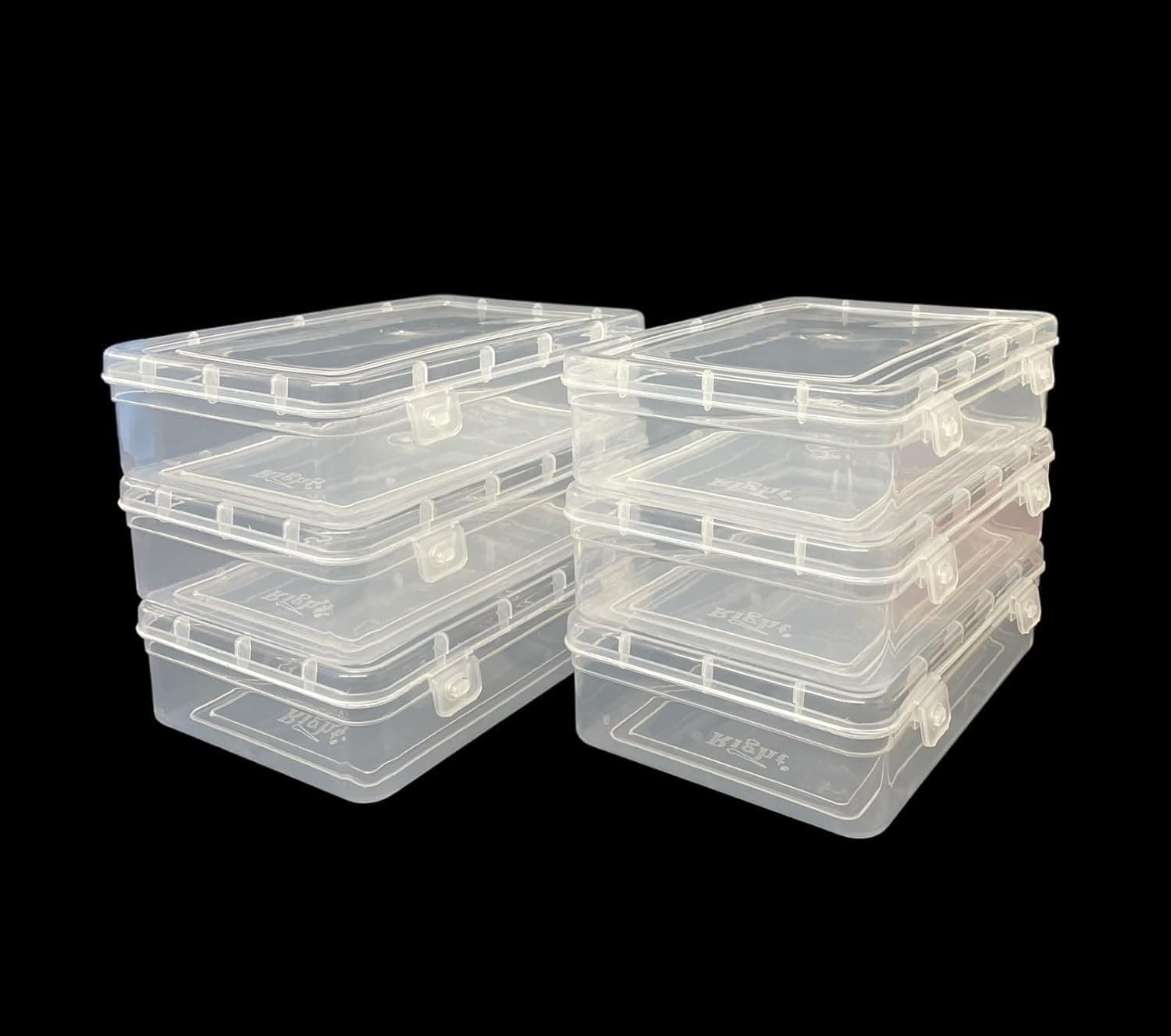Small Storage Boxes container with Lock Lid, Jewellery Case Organiser(PUREPACK33-6) 200ml (Clear, 13 x 9 x 4 Cm) - Set of 6, Rectangular