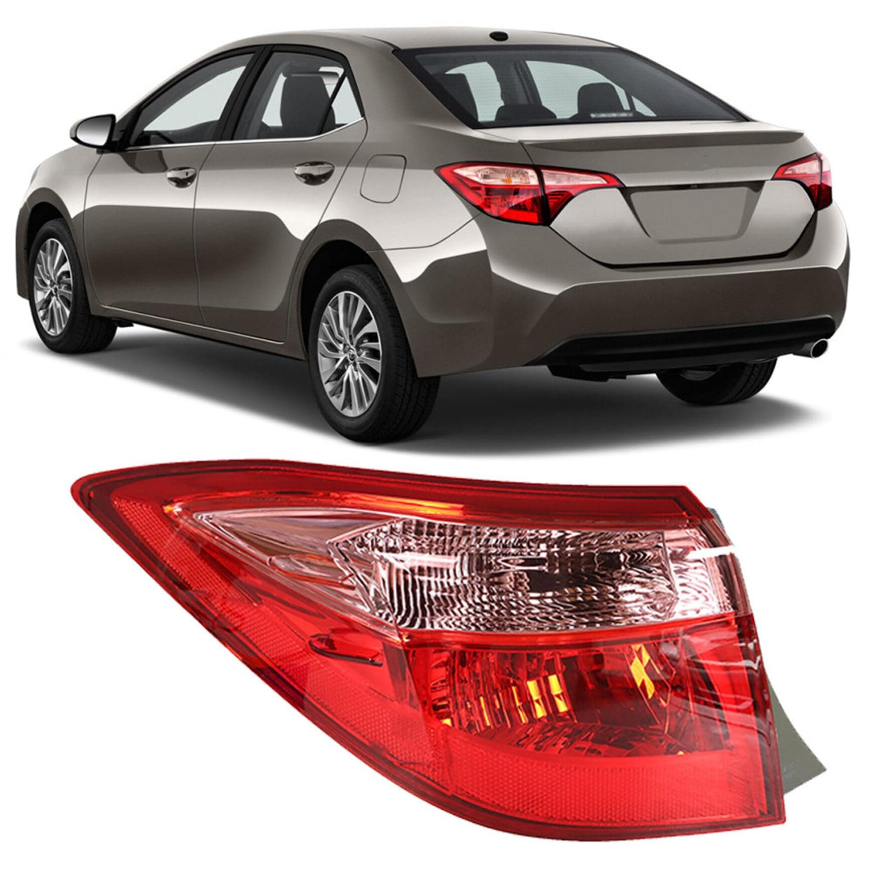 Silscvtt Tail Light Replacement for Toyota Corolla 2017-2019 Tail Lamp Brake Rear Left Driver Side Outer 8156002B00 TO2804130