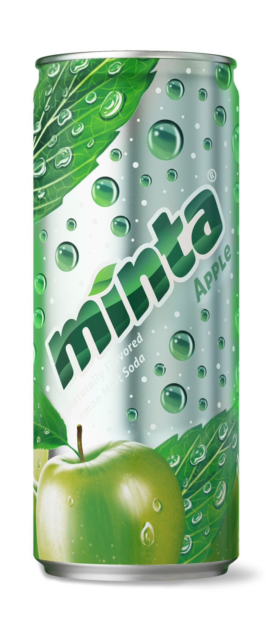 Minta Naturally Flavored Sparkling Mint Beverage, Apple, 10 Fluid Ounce (24 Count)