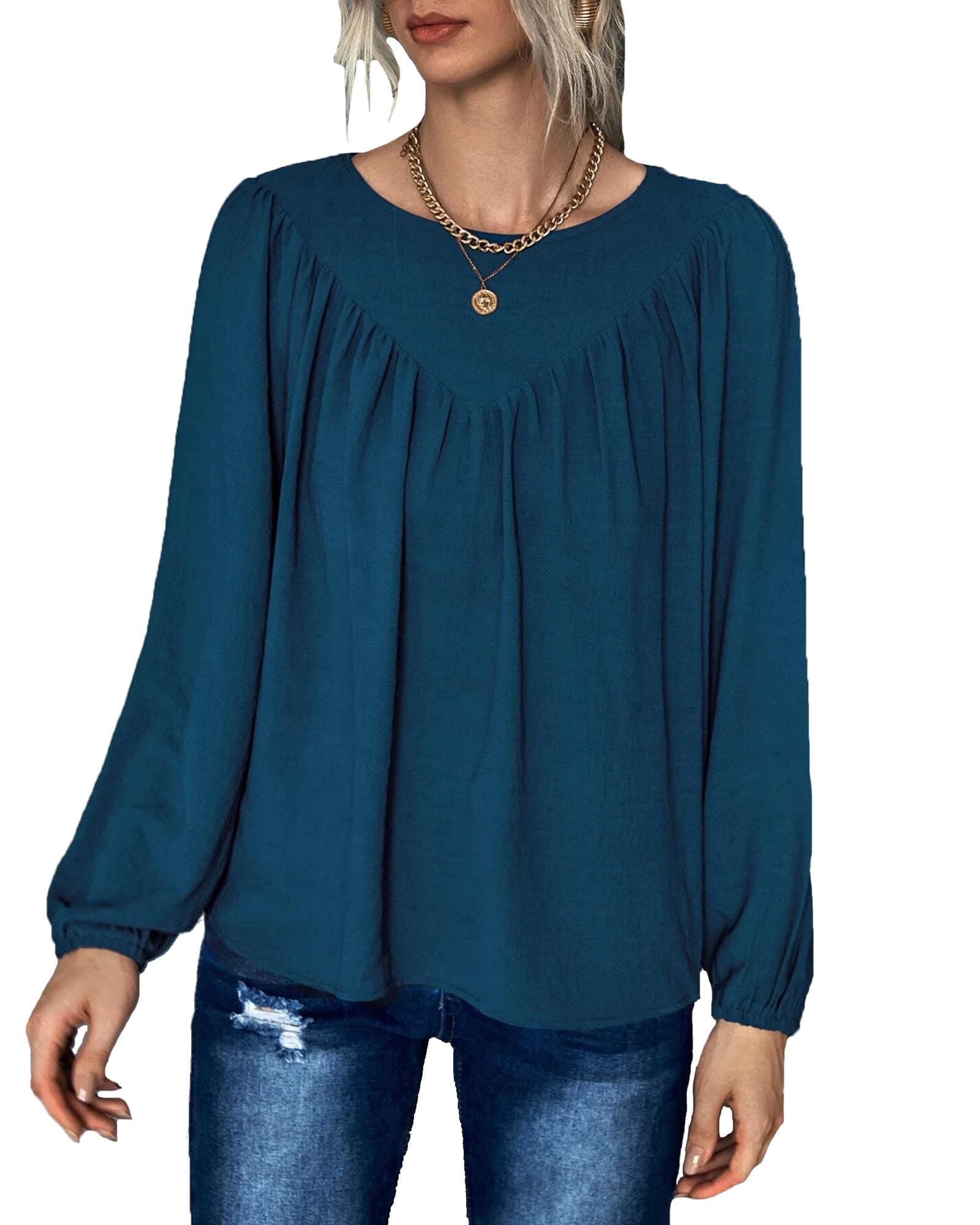 ADDYVEROSolid Bishop Sleeve Top