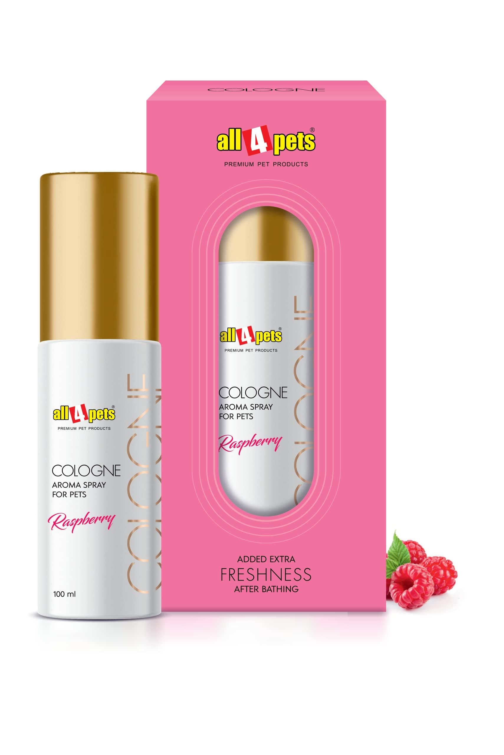 All4Pets Cologne Raspberry Spray, Dog Cologne 100Ml