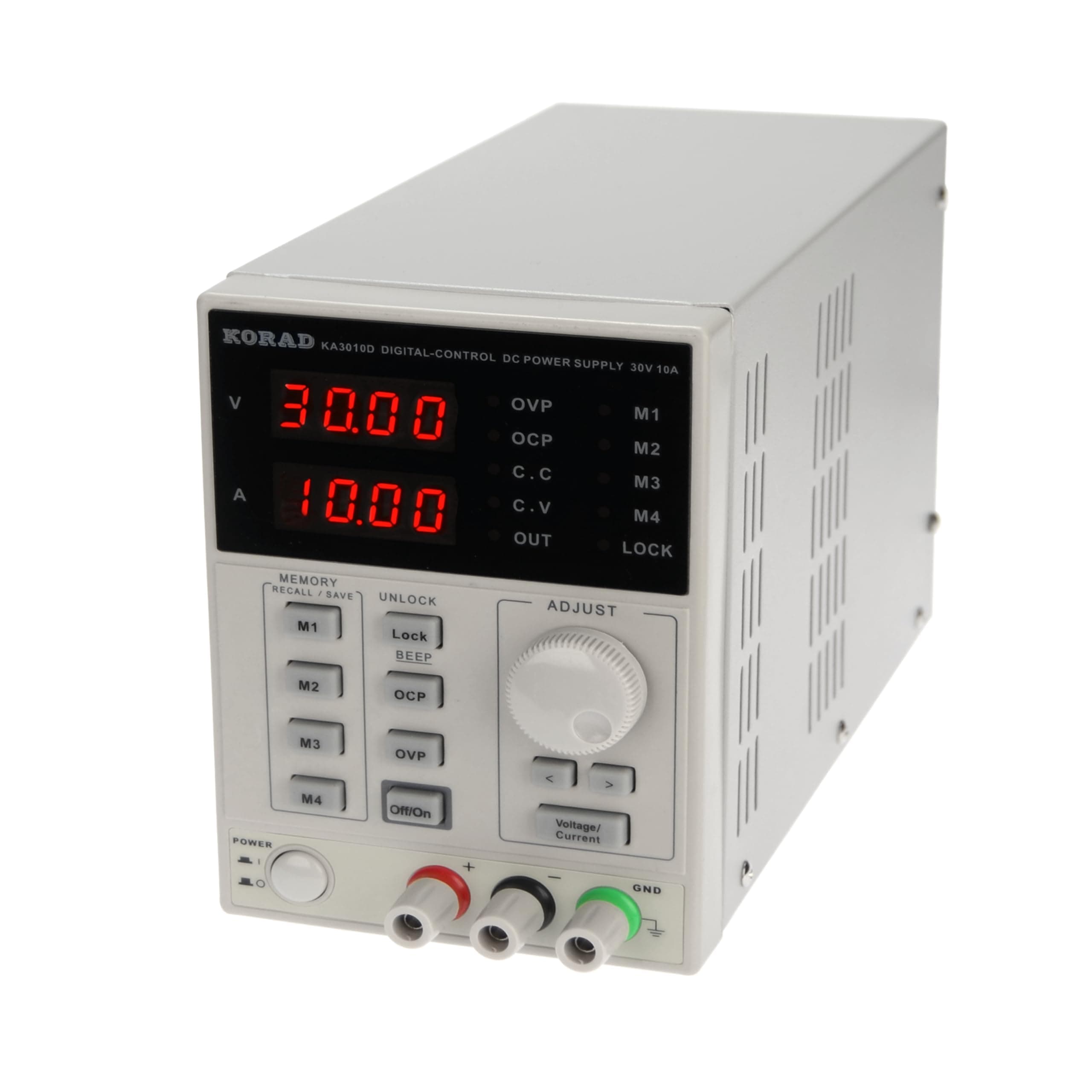 Korad KA3010D Linear Regulated Bench Power Supply Adjustable DC 30V 10A / 300W for Electronics Lab Testing - Low Noise, Digital Display, Memory Presets, CC/CV Operation, Switchable 110 / 220V