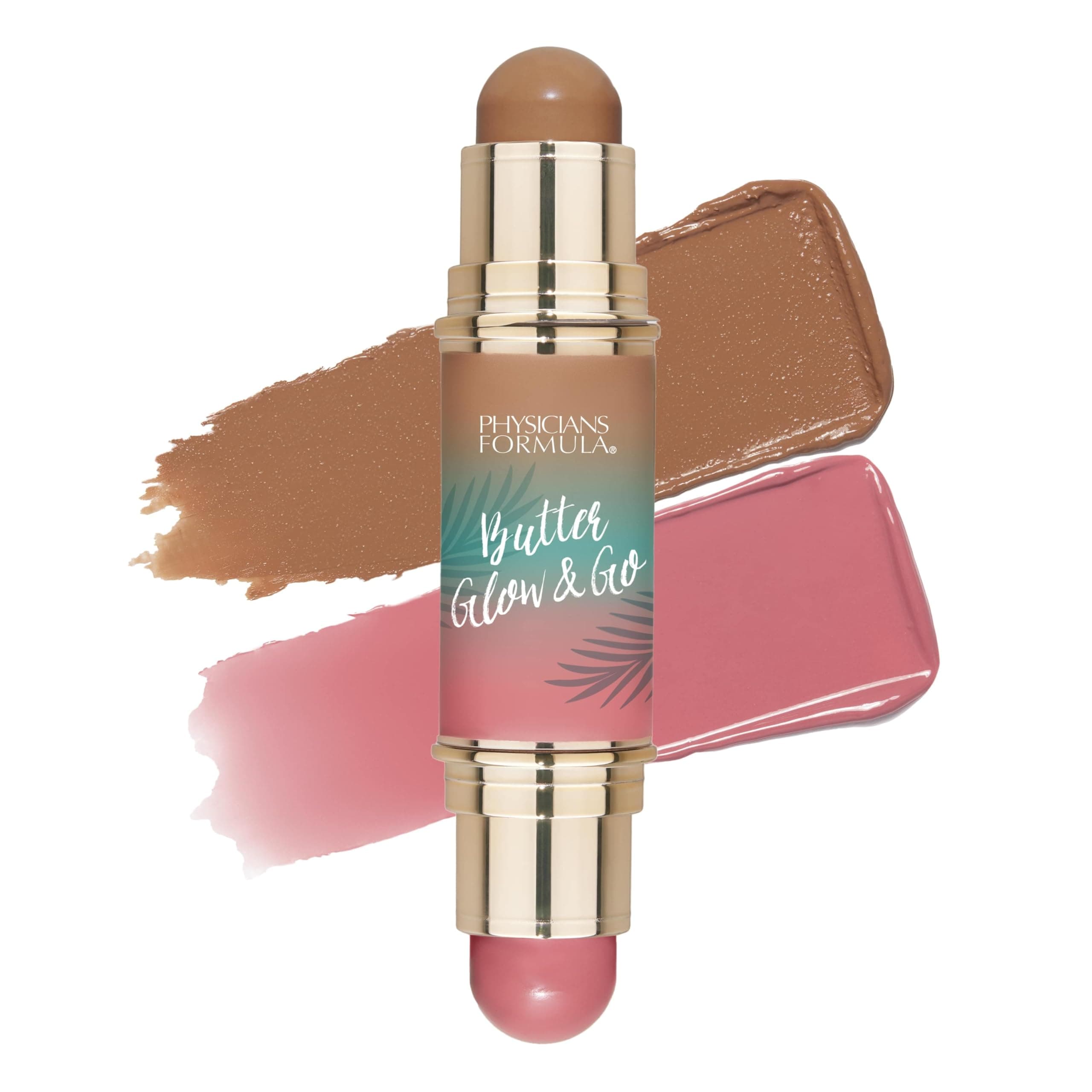 Physicians Formula Butter Glow & Go, Dual-Ended Multiuse Makeup Stick for Cheeks, Eyes and Lips, Complementary Shades for Bronzing, Contouring and Blush, Sunkissed Rose