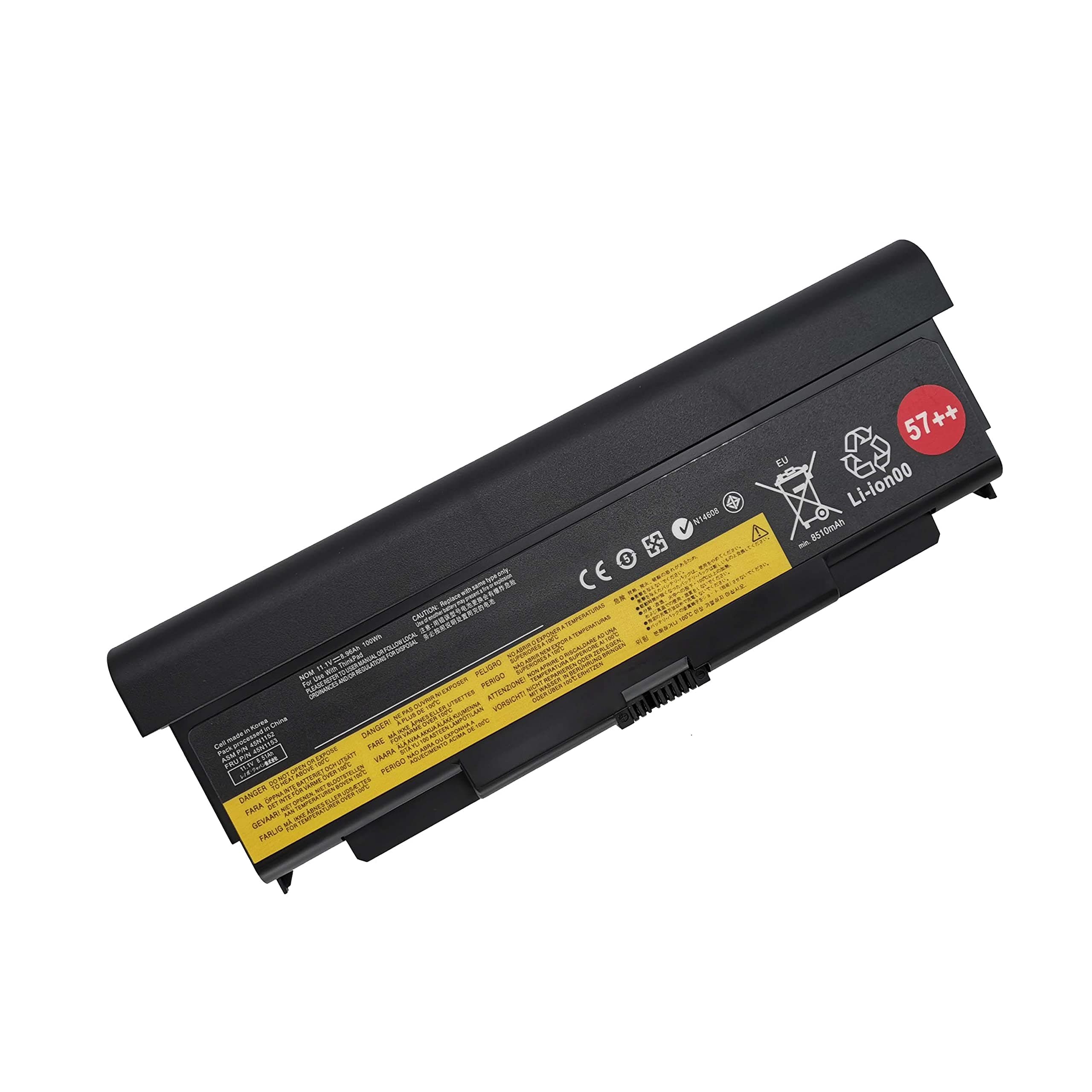 57++(9 Cell) Replacement Laptop Battery Compatible with Lenovo ThinkPad T440P T540P W540 W541 L440 L540 45N1152 45N1153 0C52864 11.1V 8510mAh