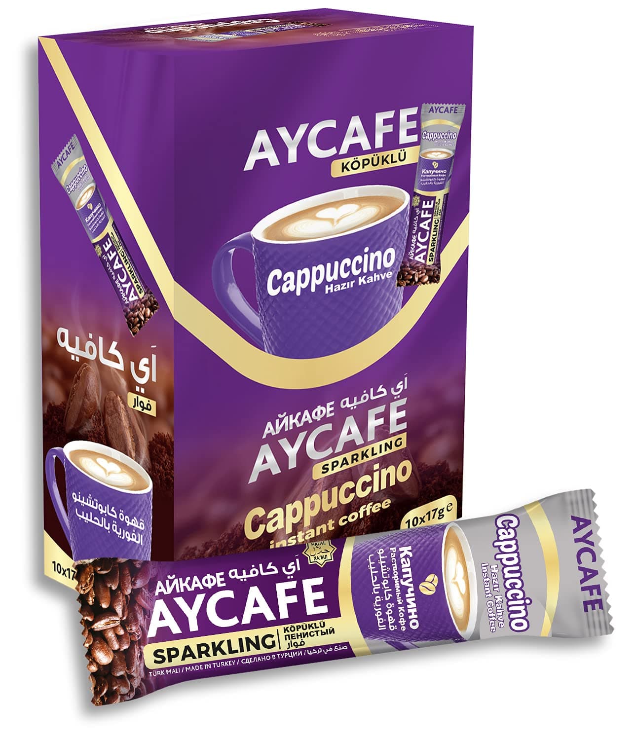Aycafe Cappuccino Instant Coffee Box, 10 Sachet