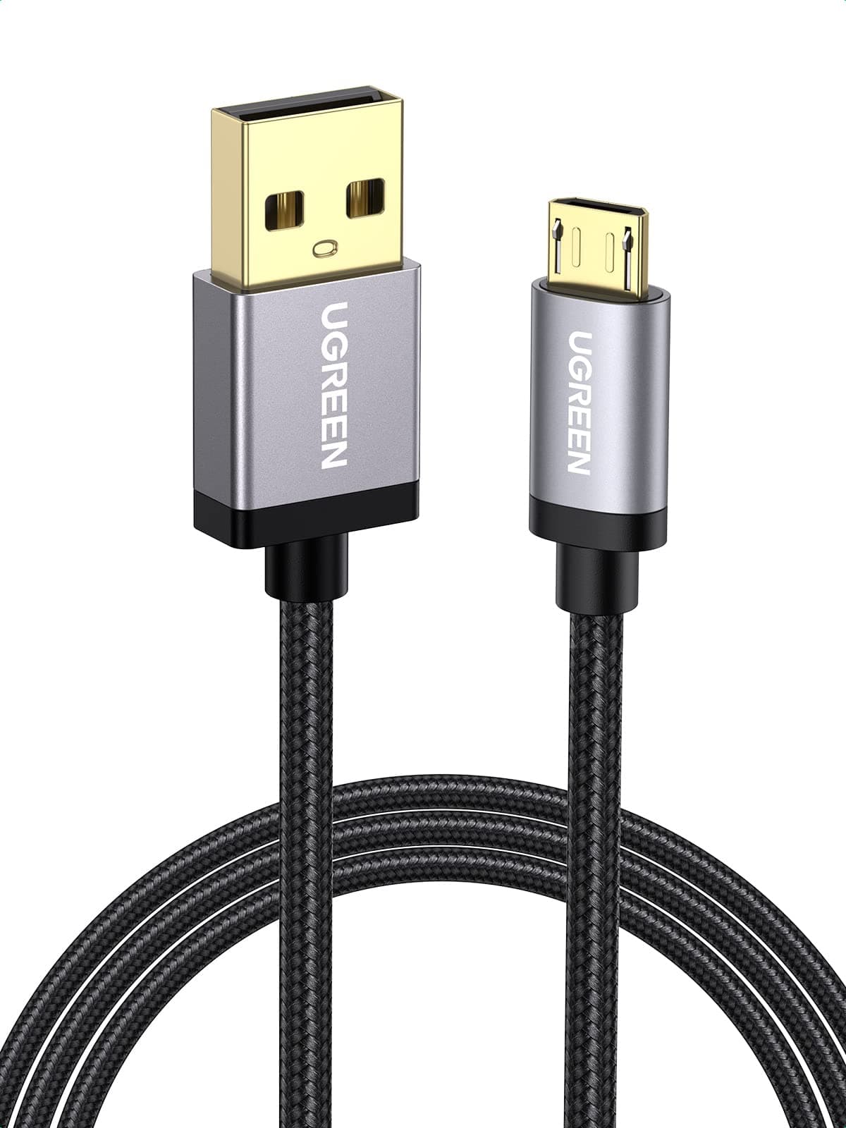 UGREEN Micro USB Cable Nylon Braided Fast Quick Charger Cable USB to Micro USB 2. 0 Android Charging Cord for Samsung Galaxy S7/S6/S5/Edge, Note 5/4/3, LG, Nexus, HTC, Nokia, PS4 (3ft, Black)