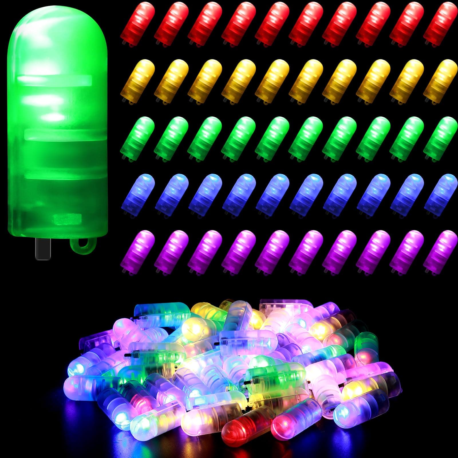Mudder 50 Pieces LED Balloon Lights Mini Battery Powered LED Lights Bulbs Cold White for Paper Lantern Balloon Wedding Easter Egg Party Decoration Centerpieces (Colorful Light)