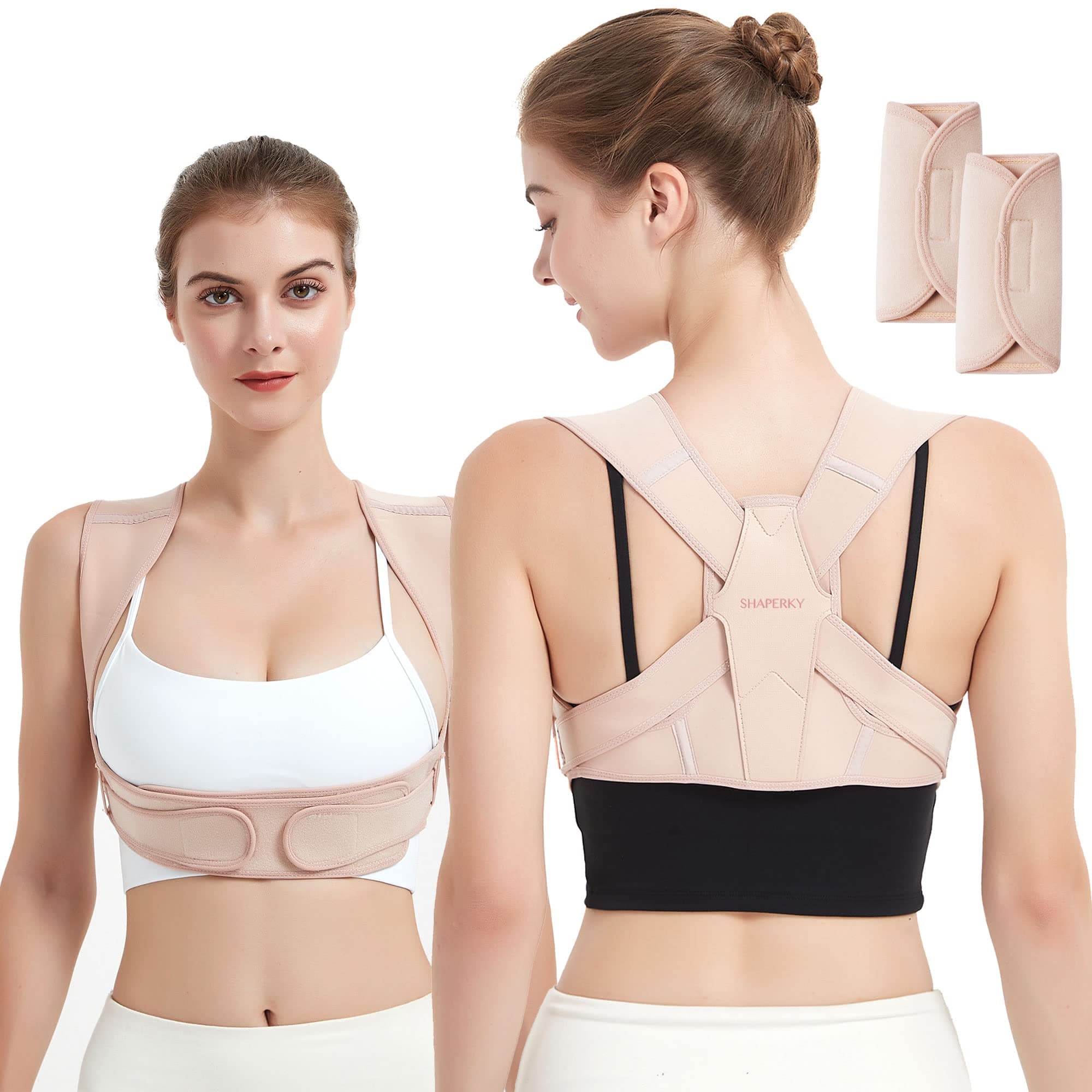 Posture Corrector for Women and Men, Adjustable Upper Back Brace for Posture Hunchback Support and Providing Pain Relief from Neck, Shoulder, and Upper Back (Small/Medium)