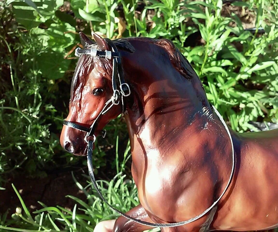 Two Breyer horse custom bridle parade style