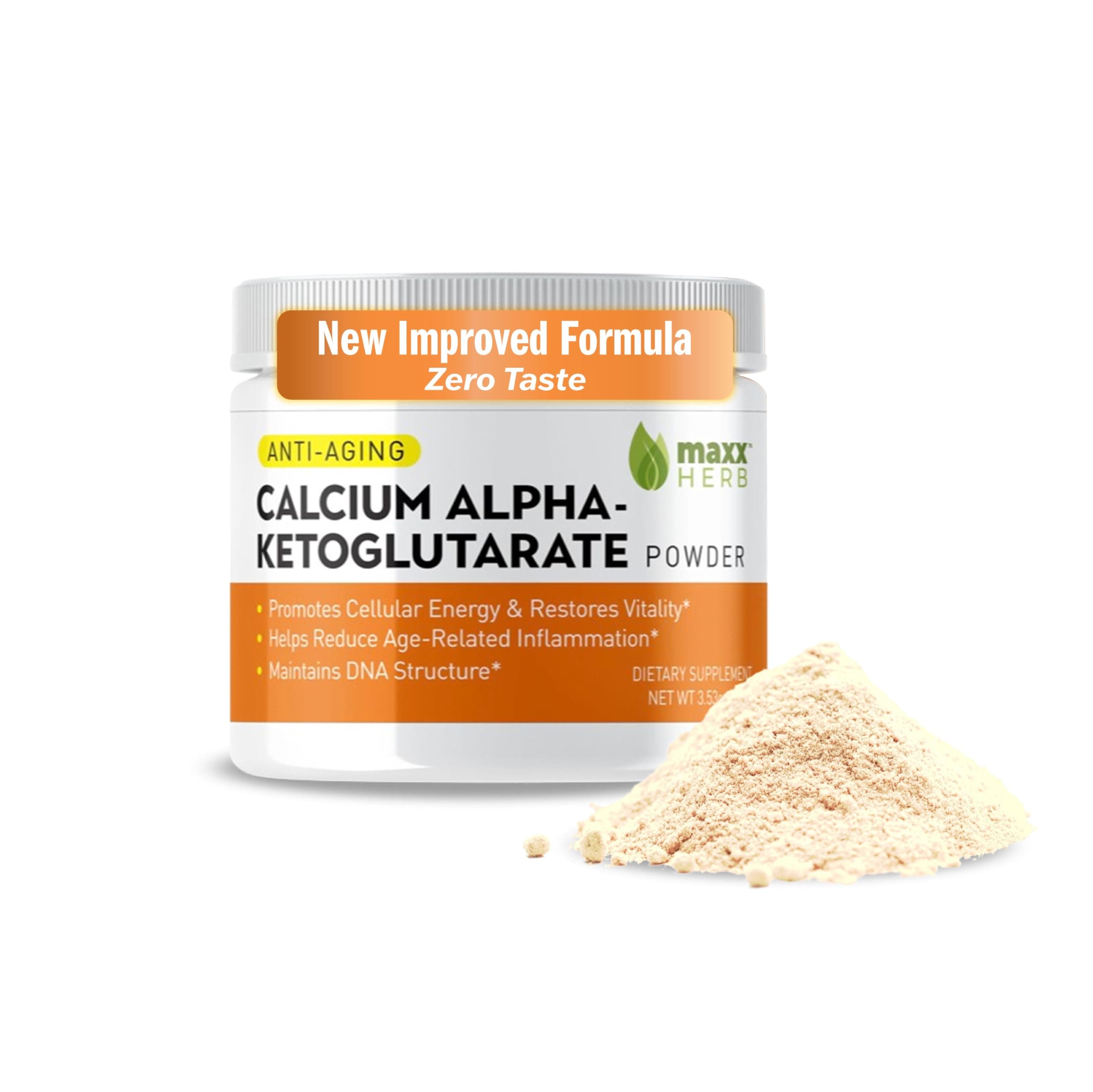 Calcium AKG, Pure Calcium Alpha - Ketoglutarate Powder (Ca-AKG), for Energy, Vitality, Mental Focus, Clarity & DNA Structure, Non-GMO & Gluten Free - 100 Gram Jar (67 Servings)