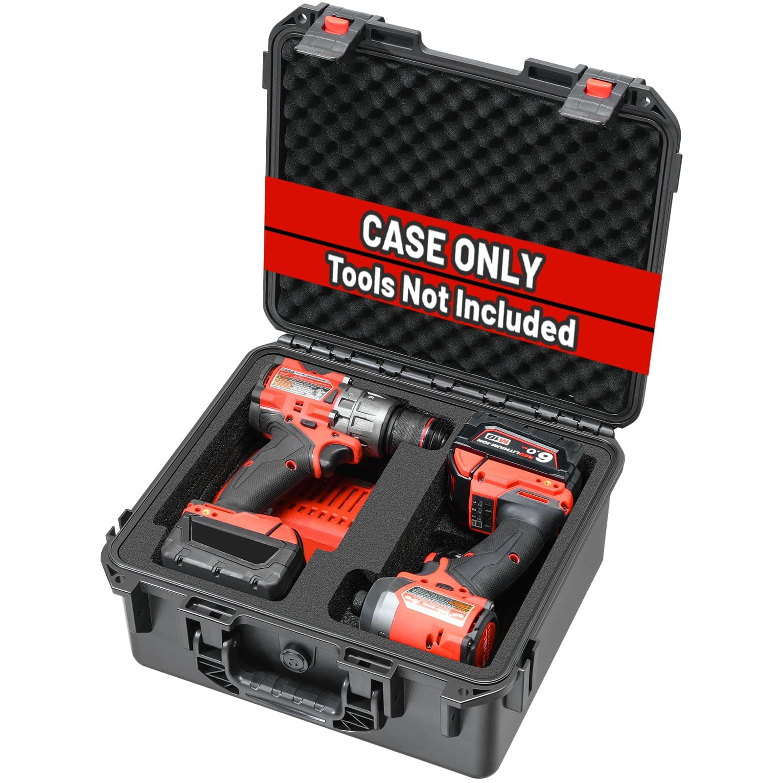 Milwaukee M18 Impact Drill Driver Combo Kit - Waterproof Tool Box for Power Drill & Impact Set, Hard Case for Cordless M18 Fuel/Impact Driver/Battery/Charger (Case Only)
