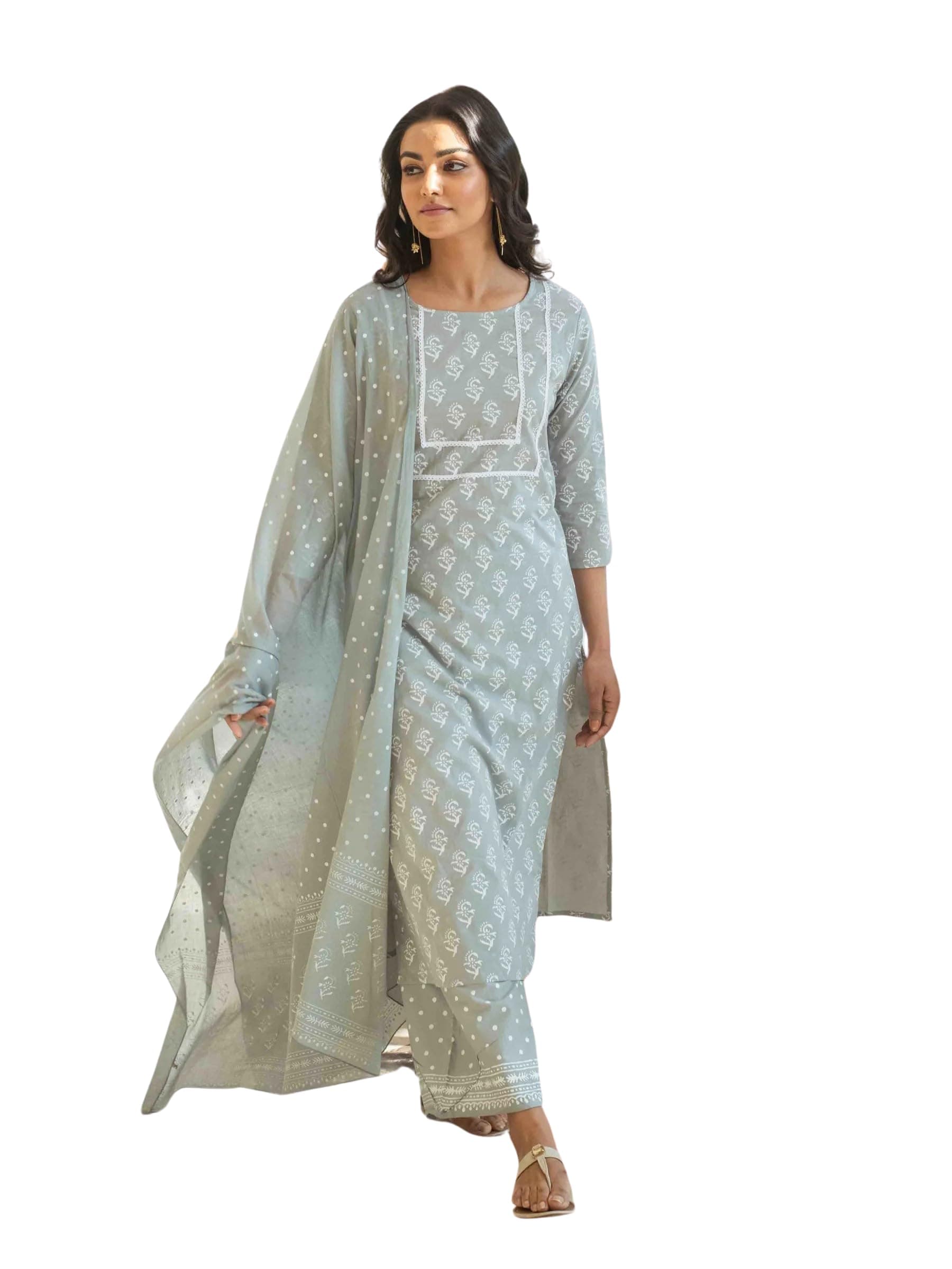 FABNEXCotton Blend Women Kurta Set