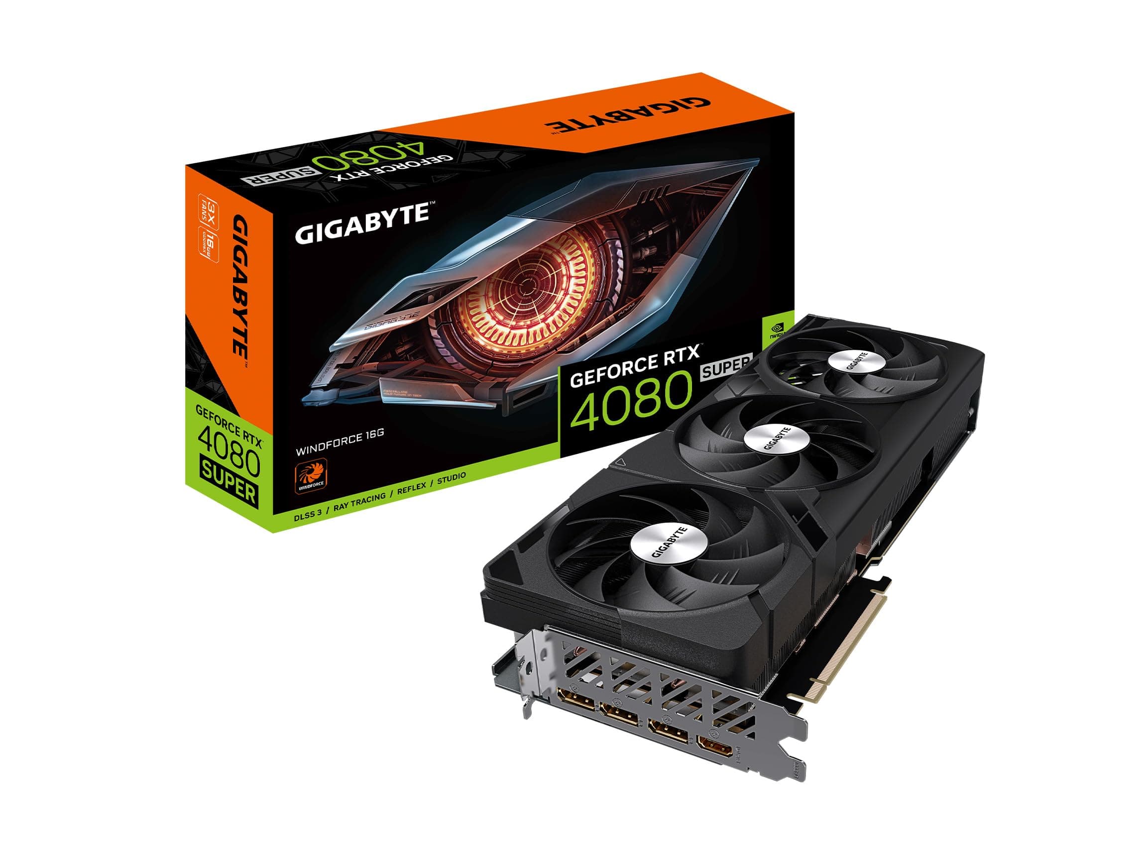 GIGABYTE GeForce RTX 4080 Super WINDFORCE V2 16G Graphics Card, 3X WINDFORCE Fans, 16GB 256-bit GDDR6X, GV-N408SWF3V2-16GD Video Card