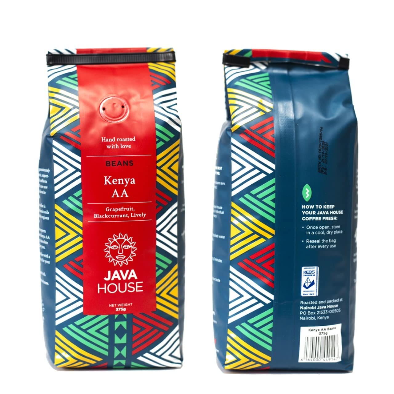 Kenya AA Specialty Coffee Beans - Medium Roast, Single Origin Arabica Kenyan Coffee. Fair Trade, 375gms (Pack of 2)