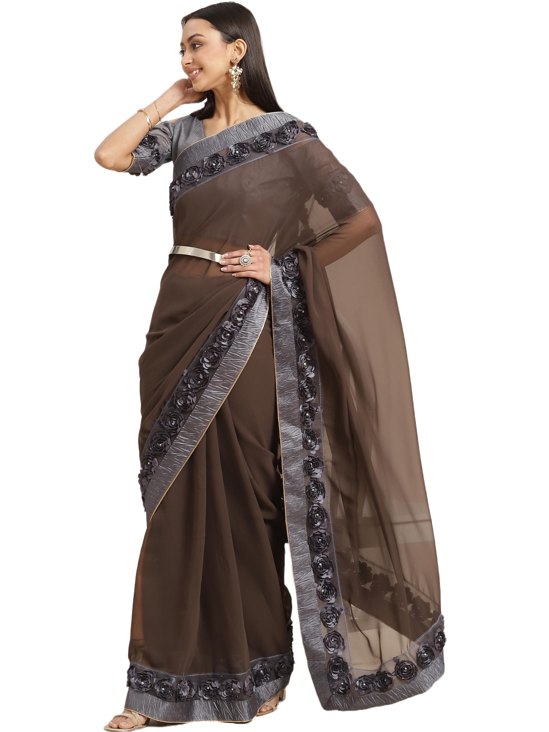 RIVA ENTERPRISE Women's Georgette Saree