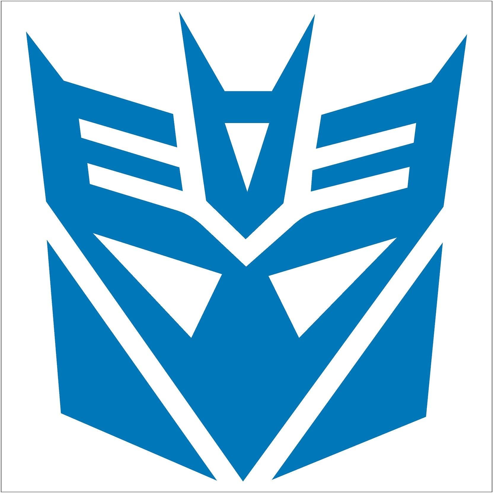 Transformers Decepticon Vinyl Decal Sticker , Light Blue