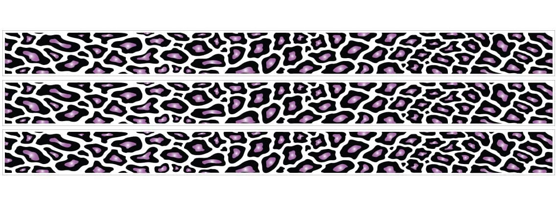 Purple Black and White Leopard Print Wall Borders Wall Decals Stickers Girls Wall Decor