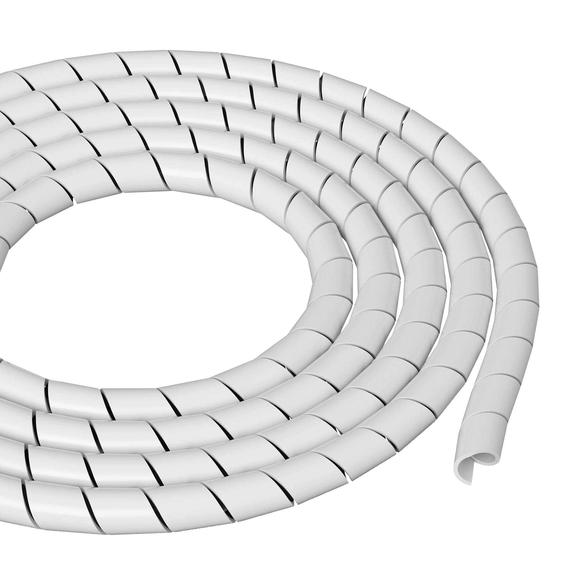 D-Line 8.2ft White Cord Wrap, Spiral Cable Sleeve, Expands 0.39-1.5in Diameter, Wrap by Hand - White