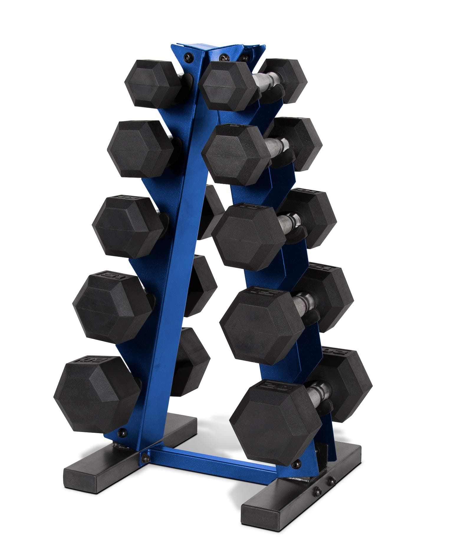 CAP Barbell 150 LB Coated Hex Dumbbell Weight Set with Vertical Rack | Multiple Options