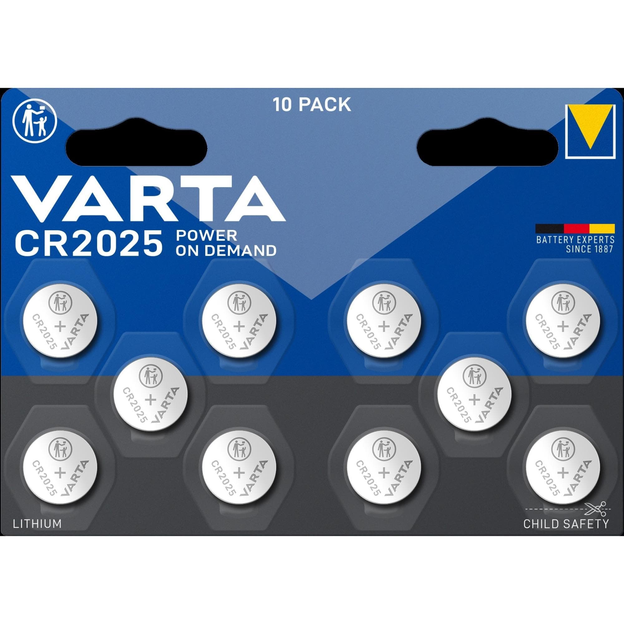 CR2025 battery 10 pack - lithium 3V coin cell
