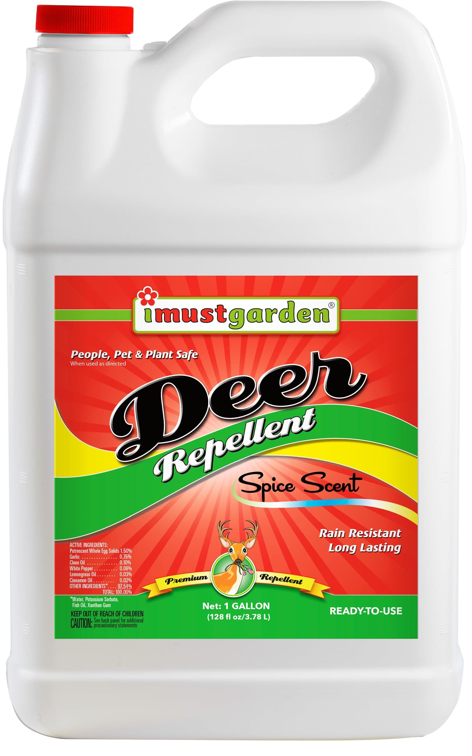 I Must Garden Deer Repellent: Spice Scent Deer Spray for Gardens & Plants – Natural Ingredients – 1 Gallon Ready to Use Refill