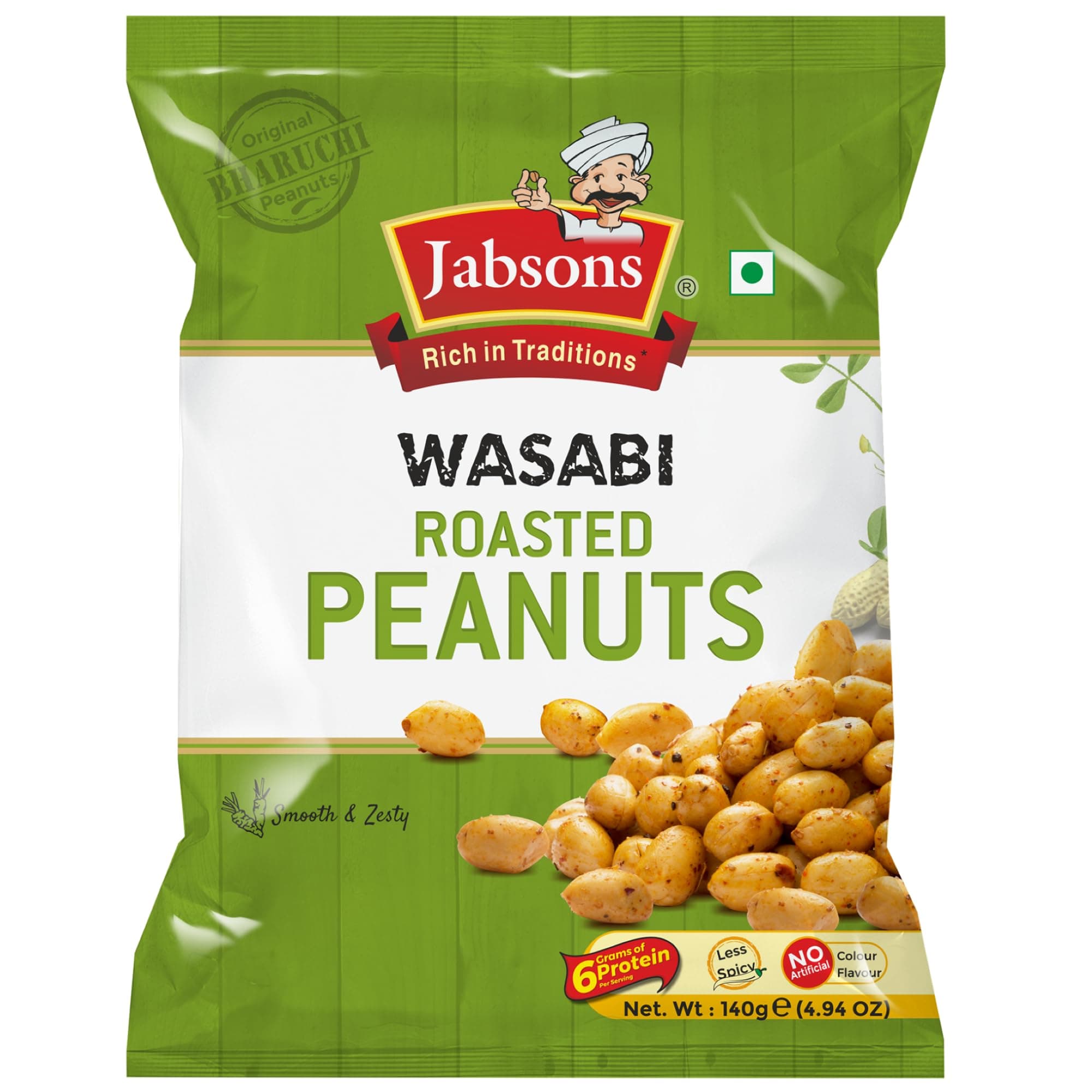 Jabsons Wasabi Roasted Peanuts, 140g, green
