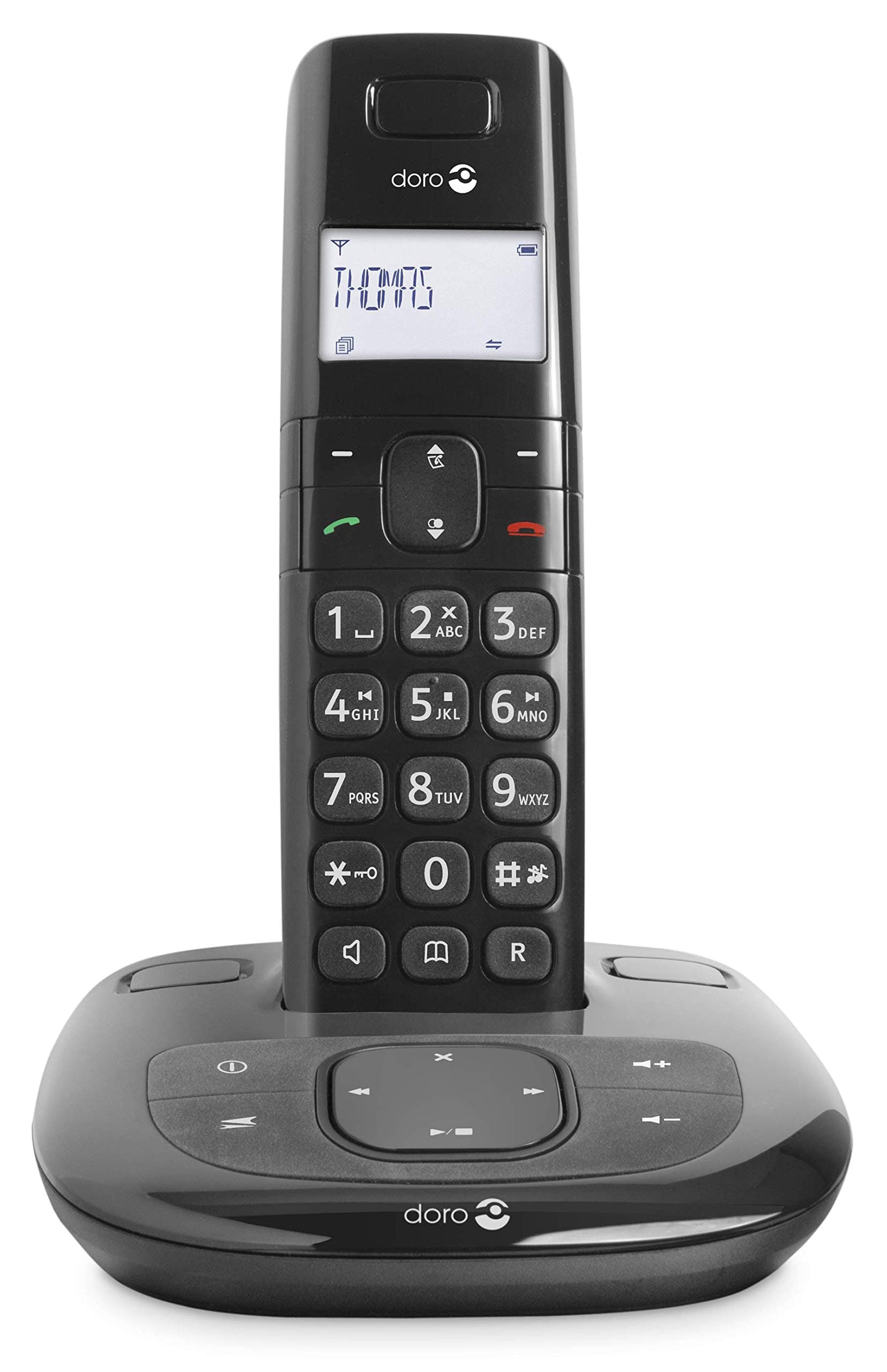 Doro Comfort 1015 Single DECT Cordless Phone with Answering Machine (Black)