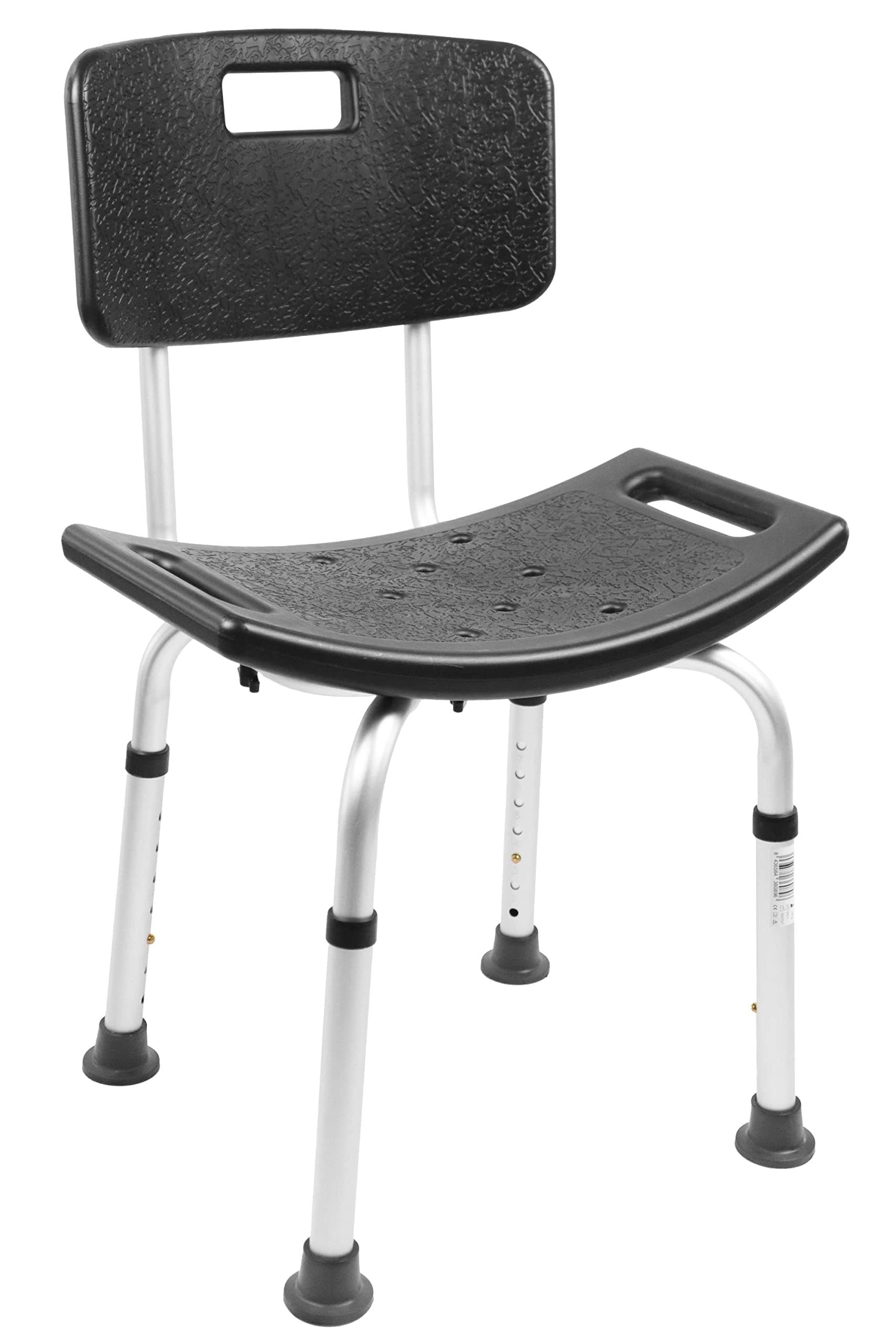 Elderly Shower Chair with Backrest, Adjustable Bathroom Stool, Elderly Shower Chair, Non-Slip Shower Stool, Shower Stool, Black Shower Chair, Assembly without Tools