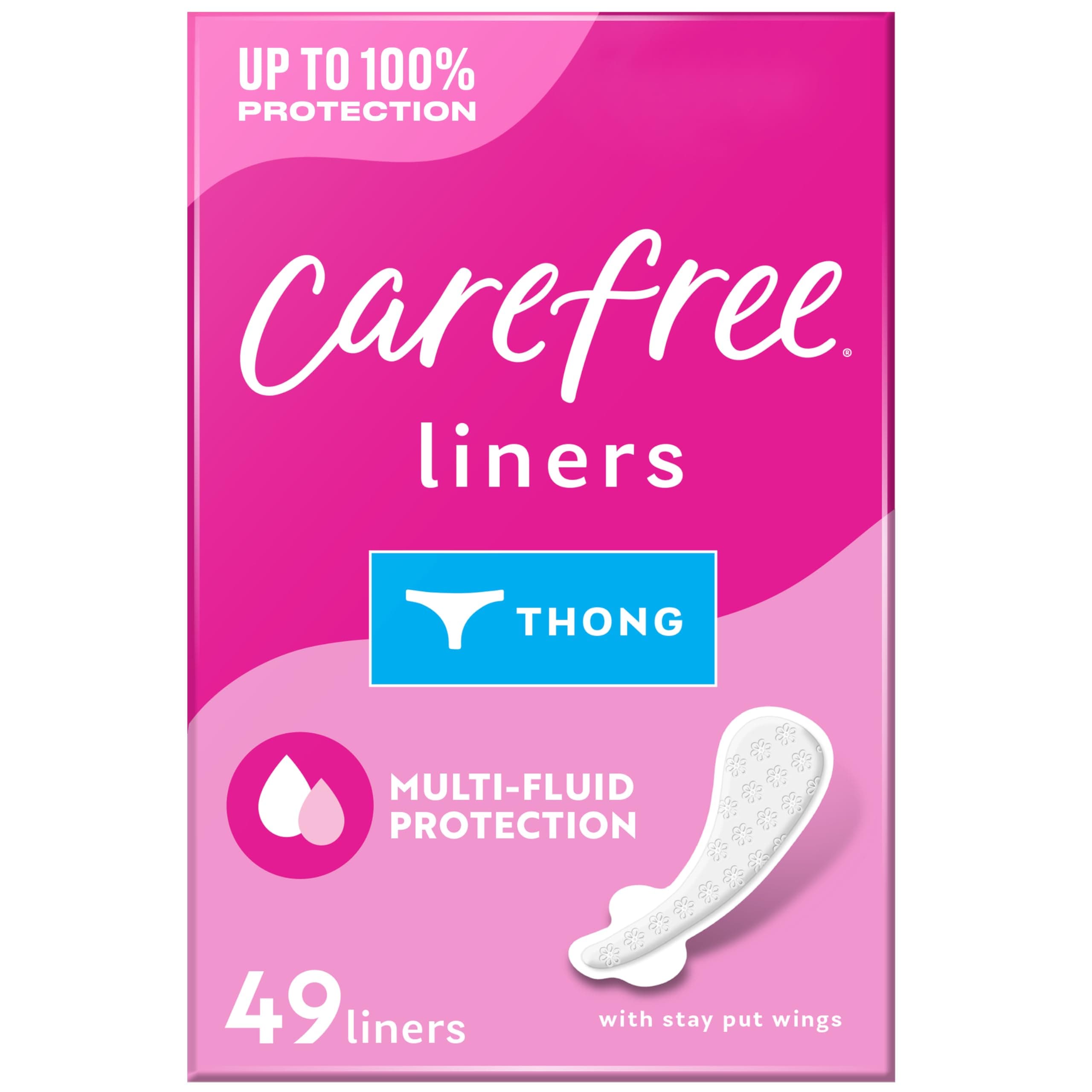 Carefree Thong Regular Unscented Liner, 49 Ounce