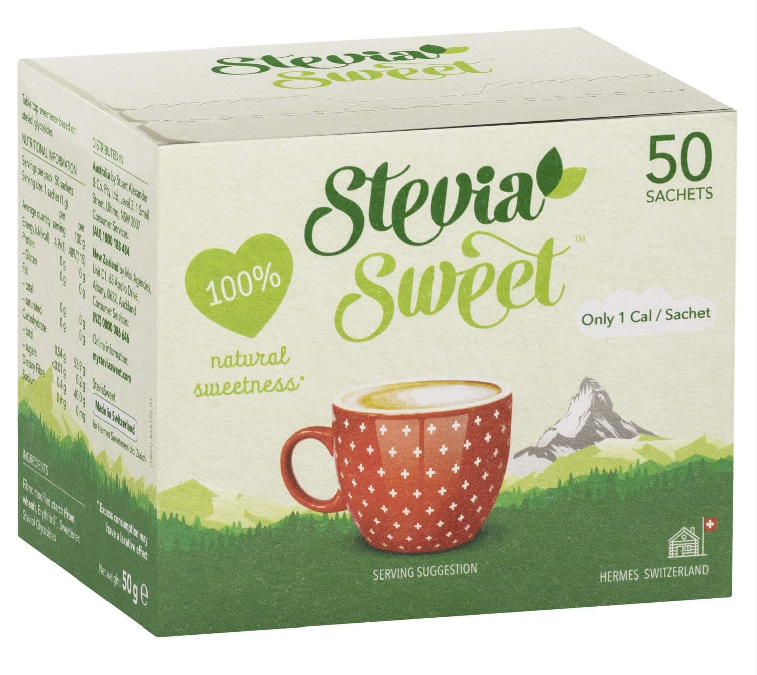 Hermesetas Stevia Sweet, 50 Sachets