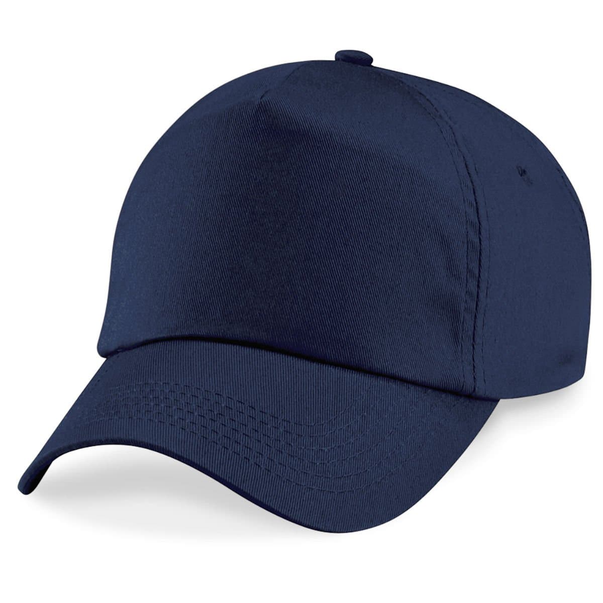 Beechfield 5 Panel Unlined Cotton Cap in Navy