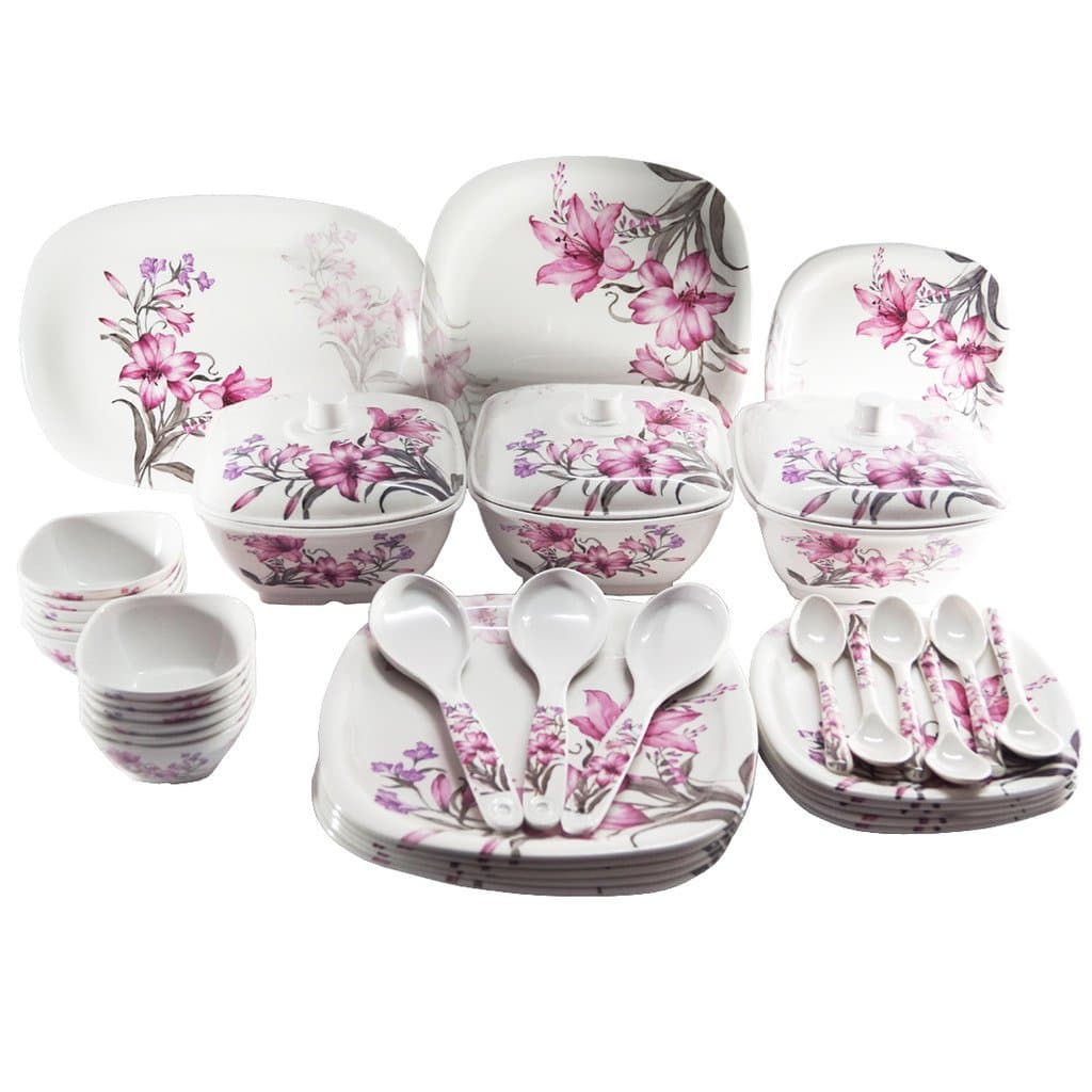 Bataniya Melamine Dinner Set - 40 Pieces, Multicolor