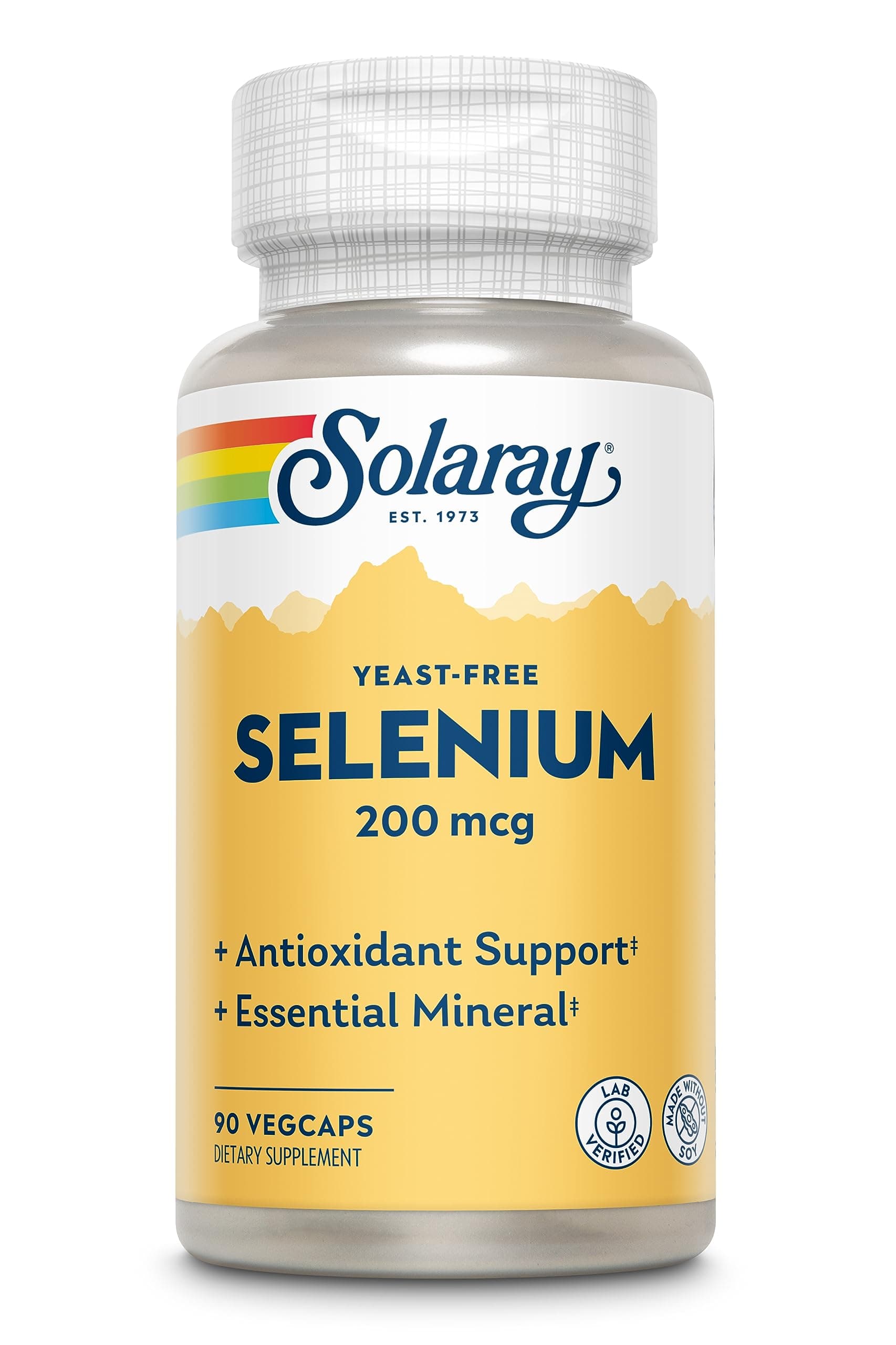 Solaray Selenium 200 mcg VegCapsules For Immune Support & Thyroid Function 90's