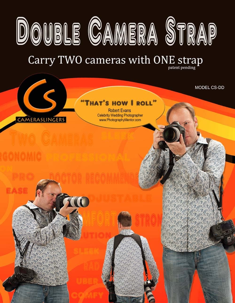 Cameraslingers CF-FS Double Camera Strap - Black