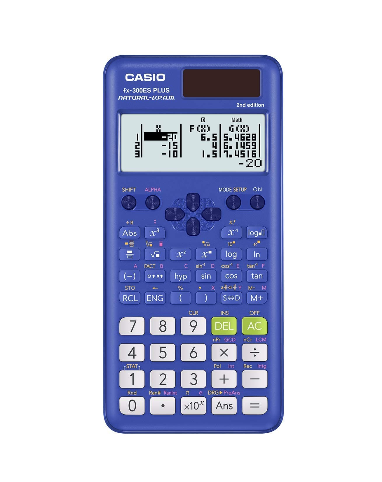 Casio fx-300ES Plus 2nd Edition – Standard Scientific Calculator | 262 Functions, Natural Textbook Display℠ | Ideal for Middle School, High School Math, Statistics & Algebra | Blue