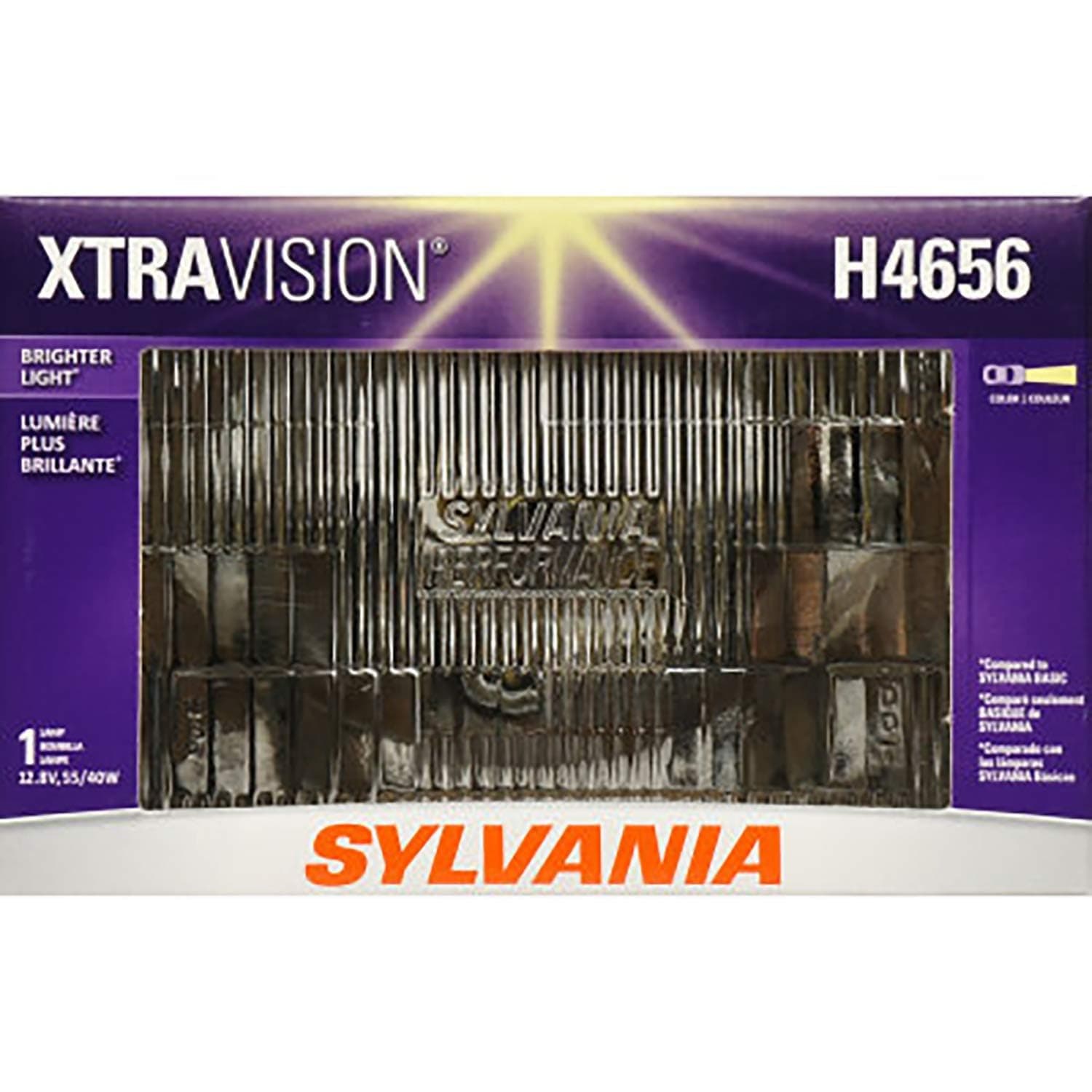 SYLVANIA - H4656 XtraVision Sealed Beam Headlight - Halogen Headlight Replacement 100x165 Delivers More Downroad Visibility (Contains 1 Bulb)