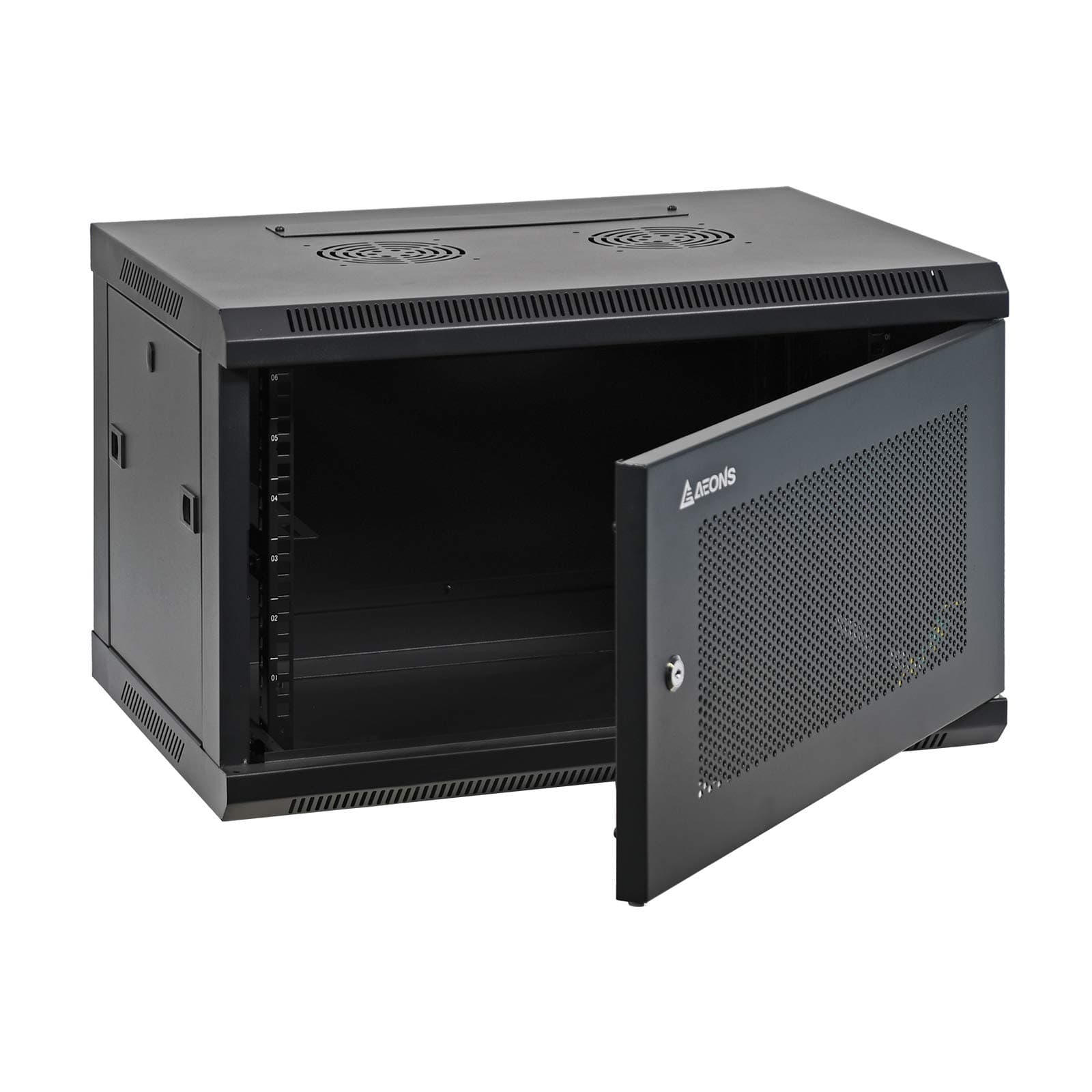 6U Professional Wall Mount Network Server Cabinet Enclosure 19-Inch Server Network Rack with Vented Door 16-Inches Deep Black (Fully Assembled)