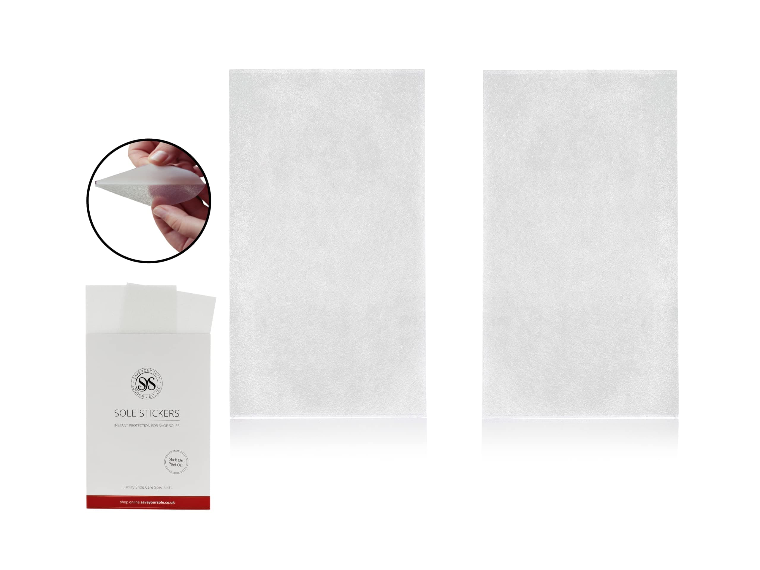 Sole Stickers - Instant Clear Sole Protector and Sole Guard for Designer or Red Sole Heels, 1Pair -Textured Sole Bottom Grip and Pressure Sensitive Adhesive for Slippery Leather Sole