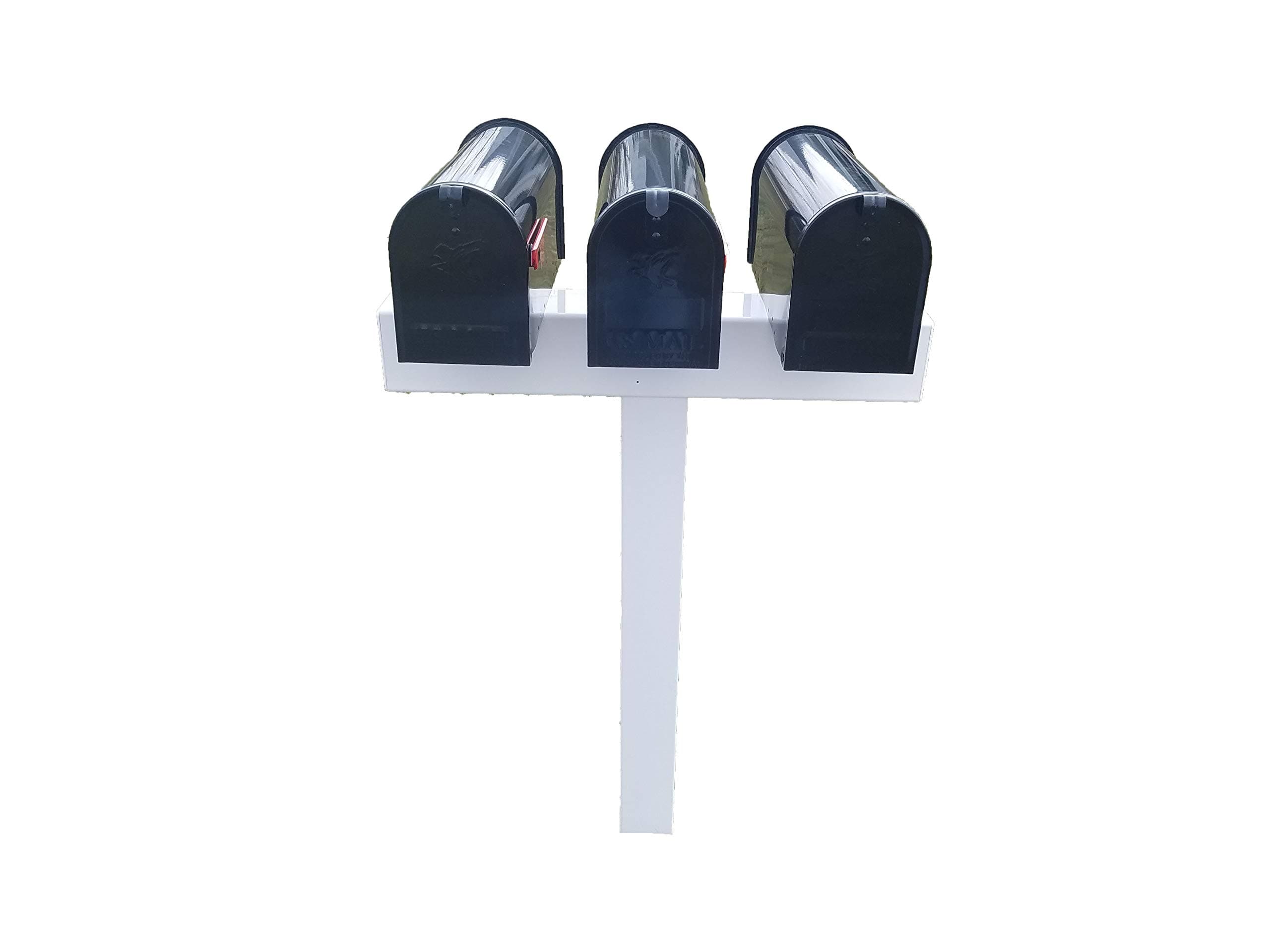 Handy Post for 3 S,M Mailboxes, 42-in x 31-in, White, Vinyl Sleeve (mailboxes not Included)