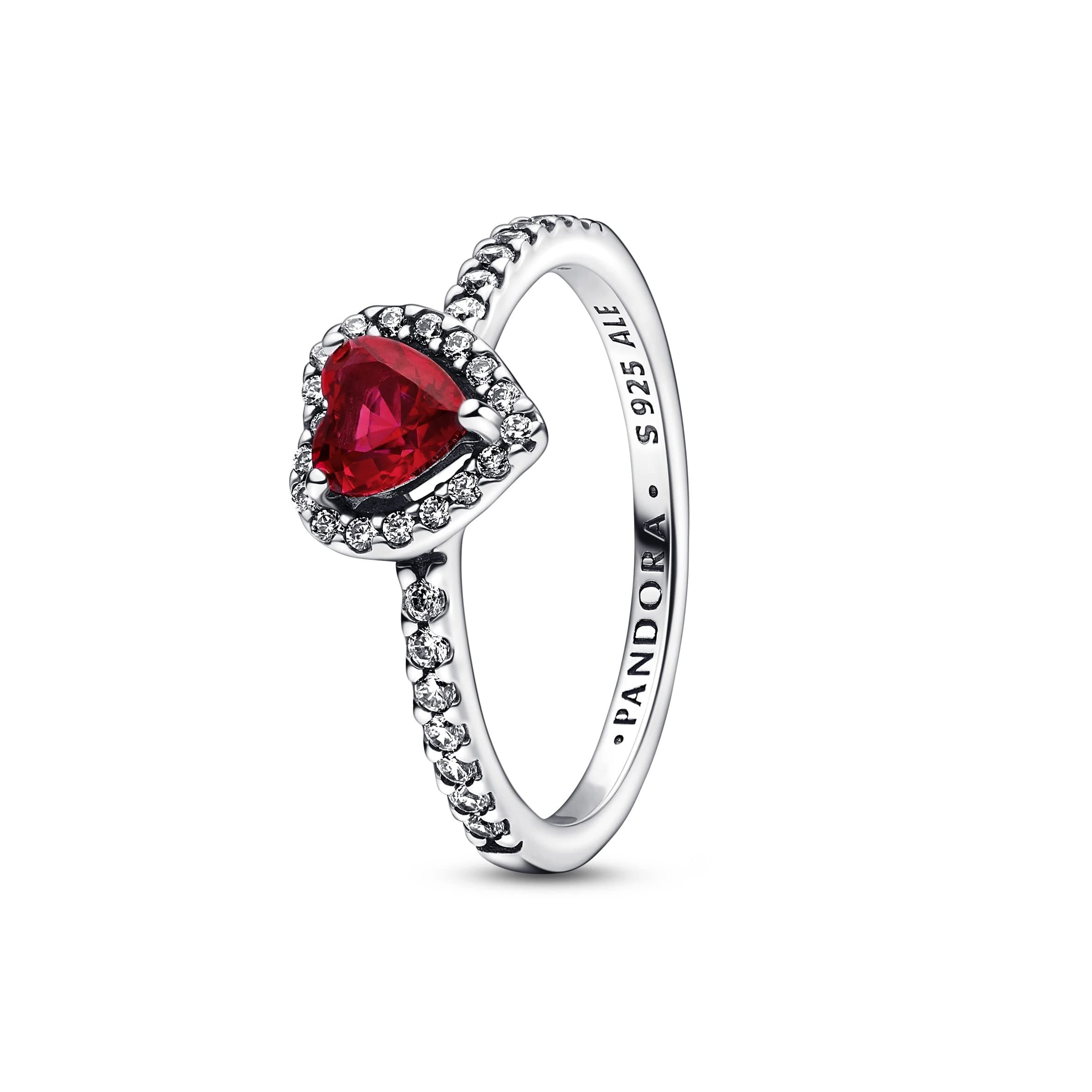 198421C02 Women's Ring Raised Heart Red
