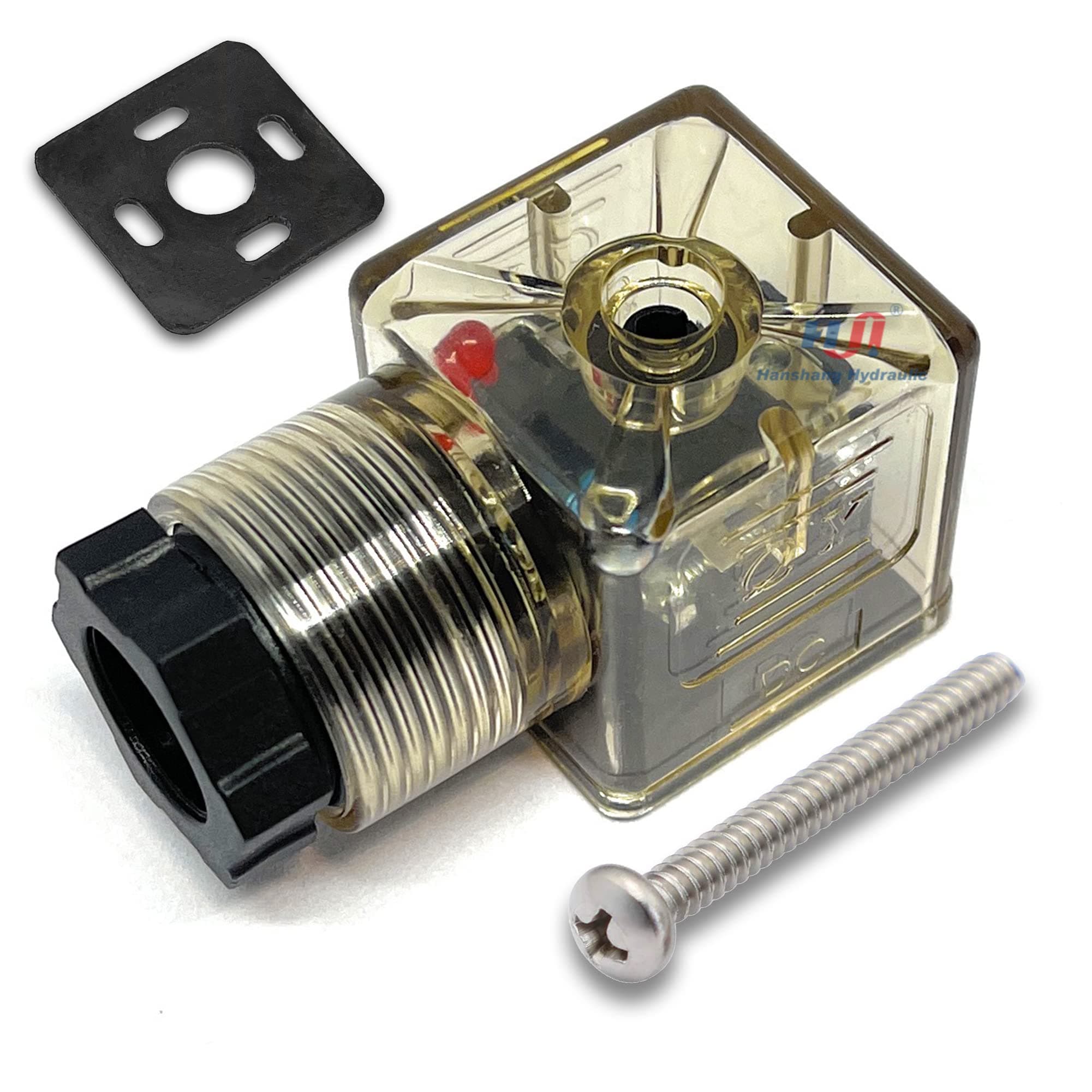 DIN 43650 Type-A (Form-A) 3 Prong Plug for Solenoid Valve Coils (DC 12V 24V)