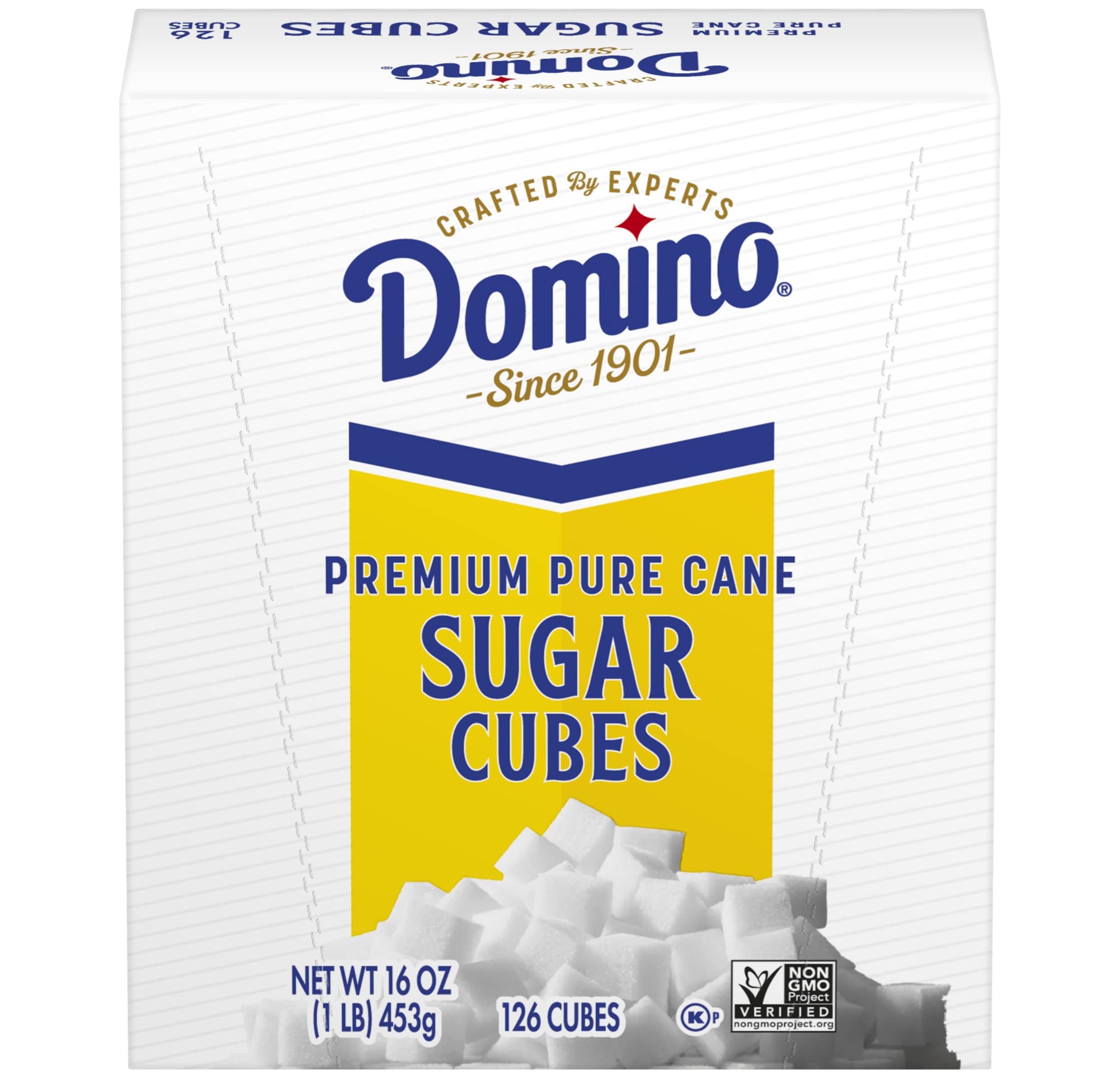 Premium Pure Cane Sugar Cubes Dots, 1 Pound Box