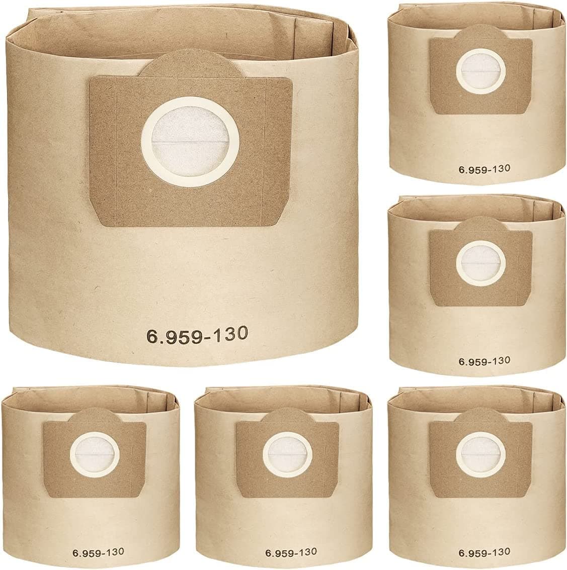 5pcs Pack Paper Filter Bags Compatible For Karcher, Karcher Model WD3 WD3P Bag Wet & Dry Vacuum Cleaner A 2204, A 2234 PT, A 2534 PT SE4001, SE4002 Vacuum, Part 6.959-130