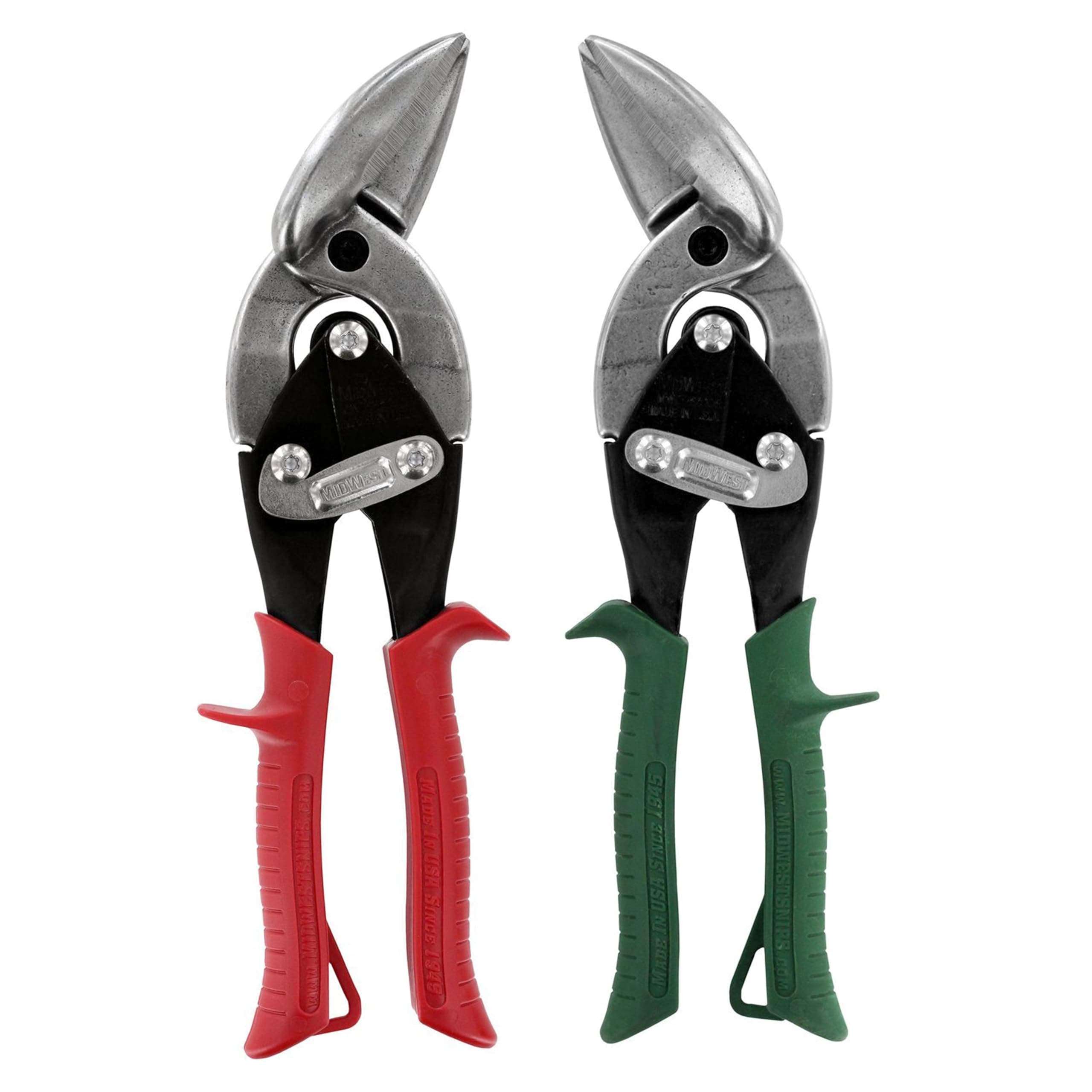 MIDWEST Aviation Snip Set - Left and Right Cut Offset Tinner Shears, Made in the USA - MWT-6510C