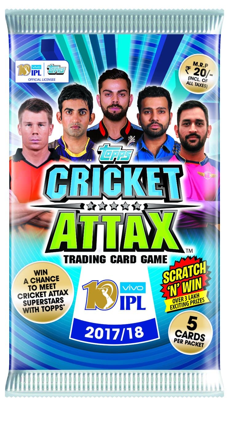 Topps Cricket Attax IPL CA 2017 5S Flow Pack, Multi Color