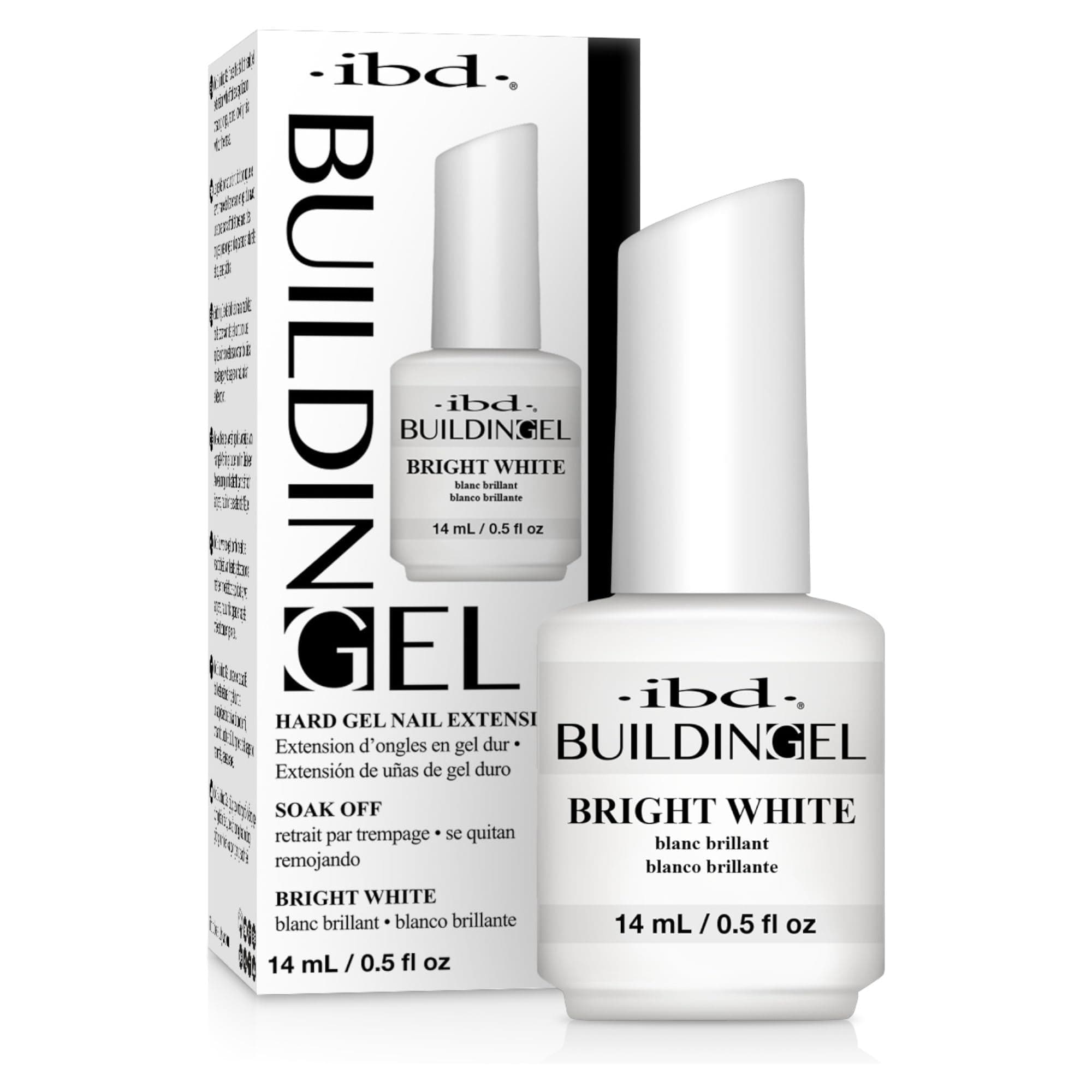 Building Gel Bright White, 1 pack (14 ml) - MADE IN USA - LED/UV building gel 2-in-1 for nail extension