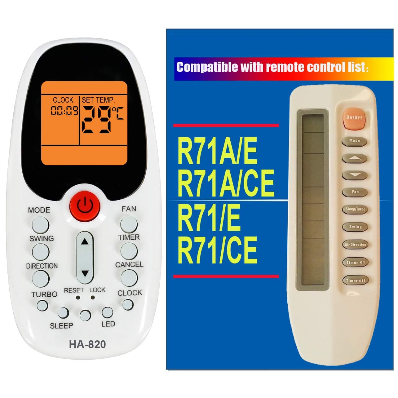 Replacement Comfort Breeze Slip Unit Air Conditioner Remote Control R71a/e