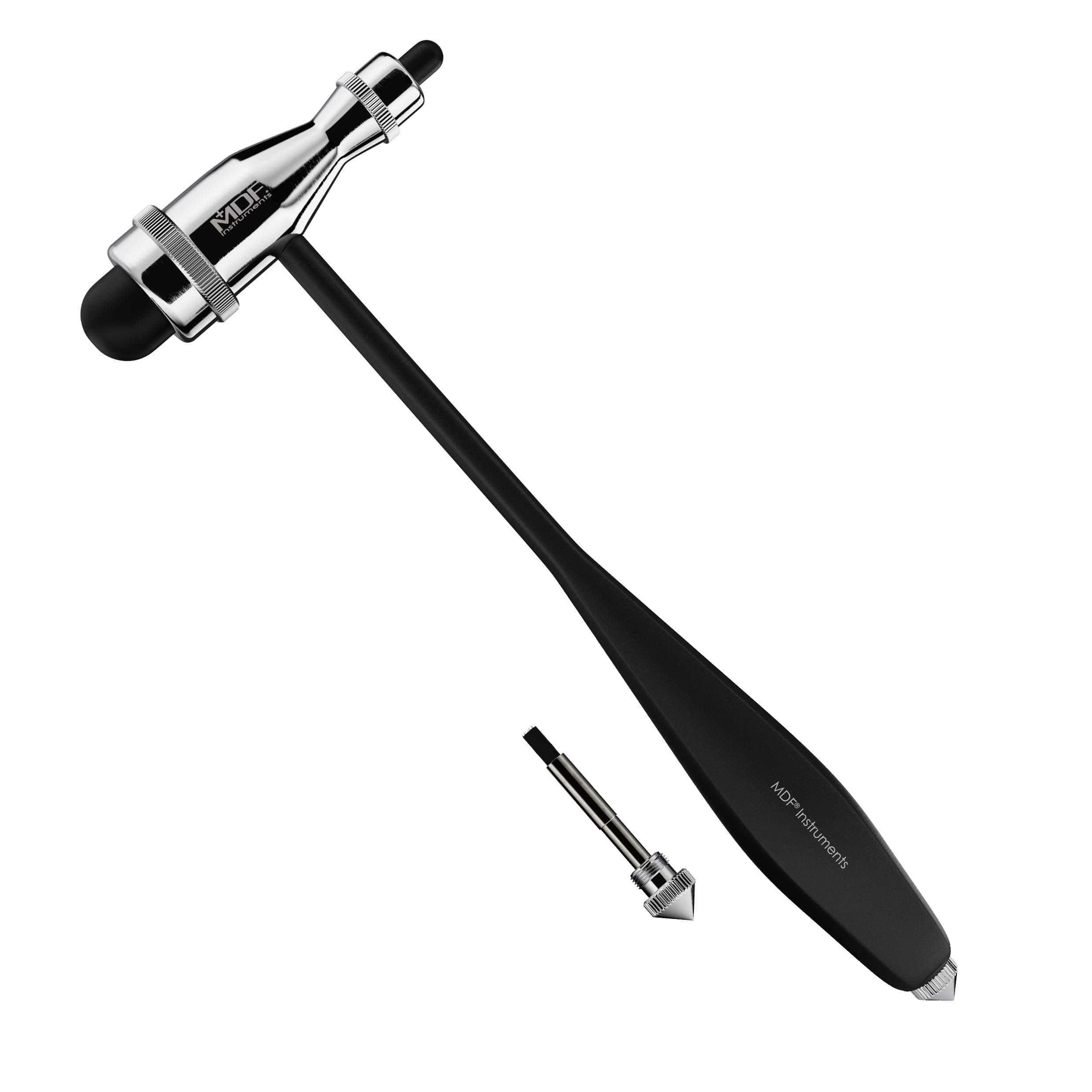 MDF Instruments, Tromner Neurological Reflex Hammer with Built-in Brush for cutaneous and Superficial responses - Light - HDP Handle - Black (MDF555P-11)