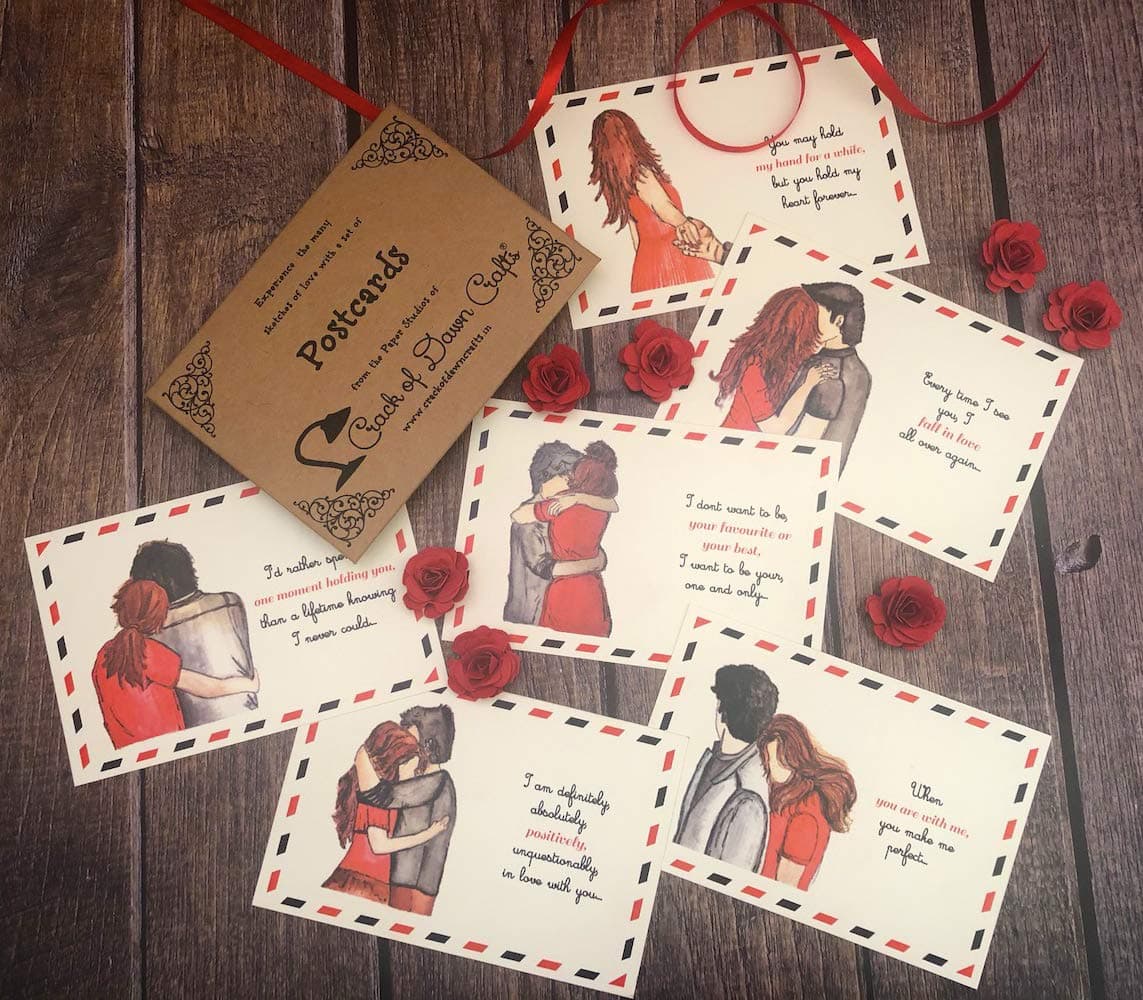 Romantic Post Cards - Watercolour Love