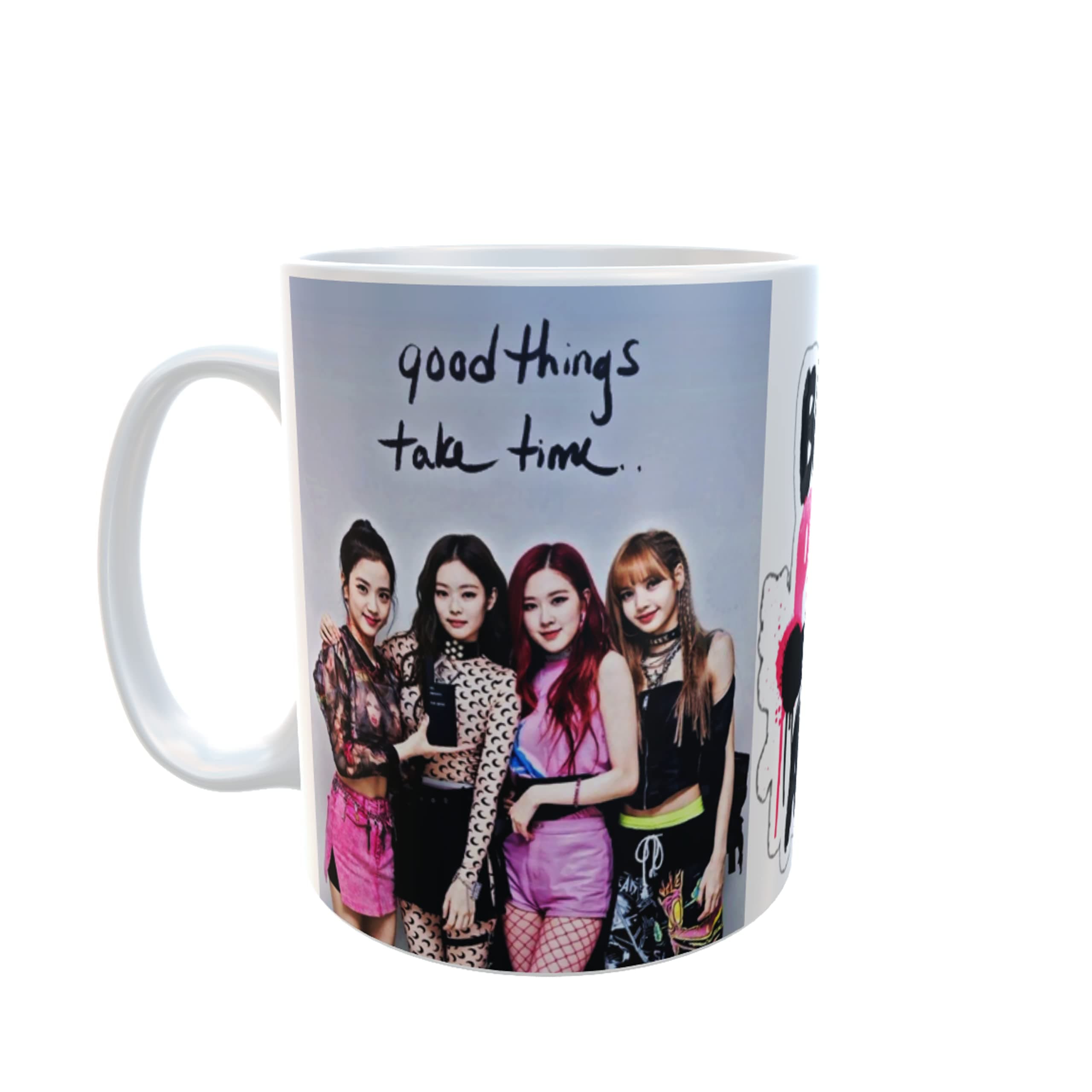 My D SQUARE Coffee Mug Blackpink Good Thinks Take Time Best Birthday Gifts for Girl Boy Kids Staff 1 Piece White Ceramic Cup 325 Ml